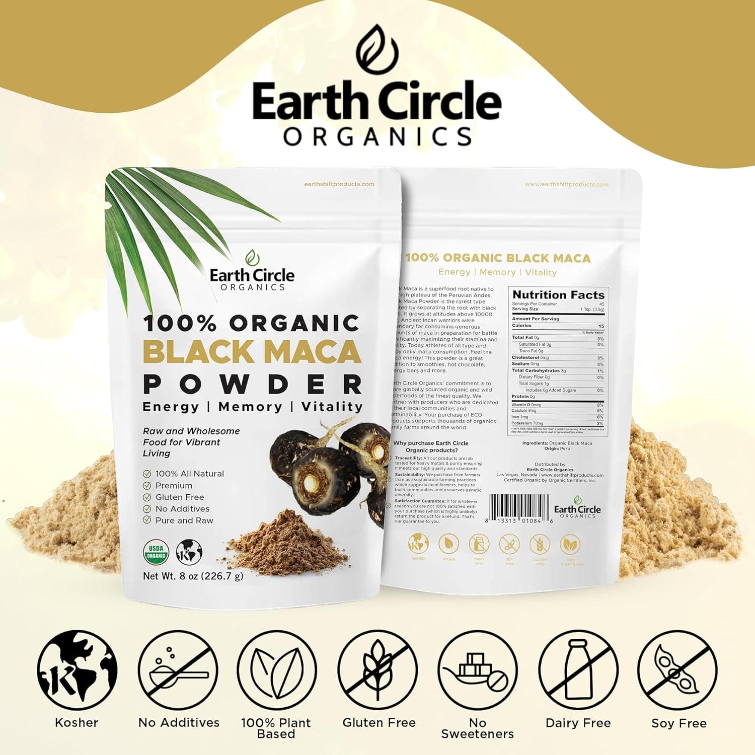 Polvo de Raíz de Maca Negra Orgánica Earth Circle 226.8g