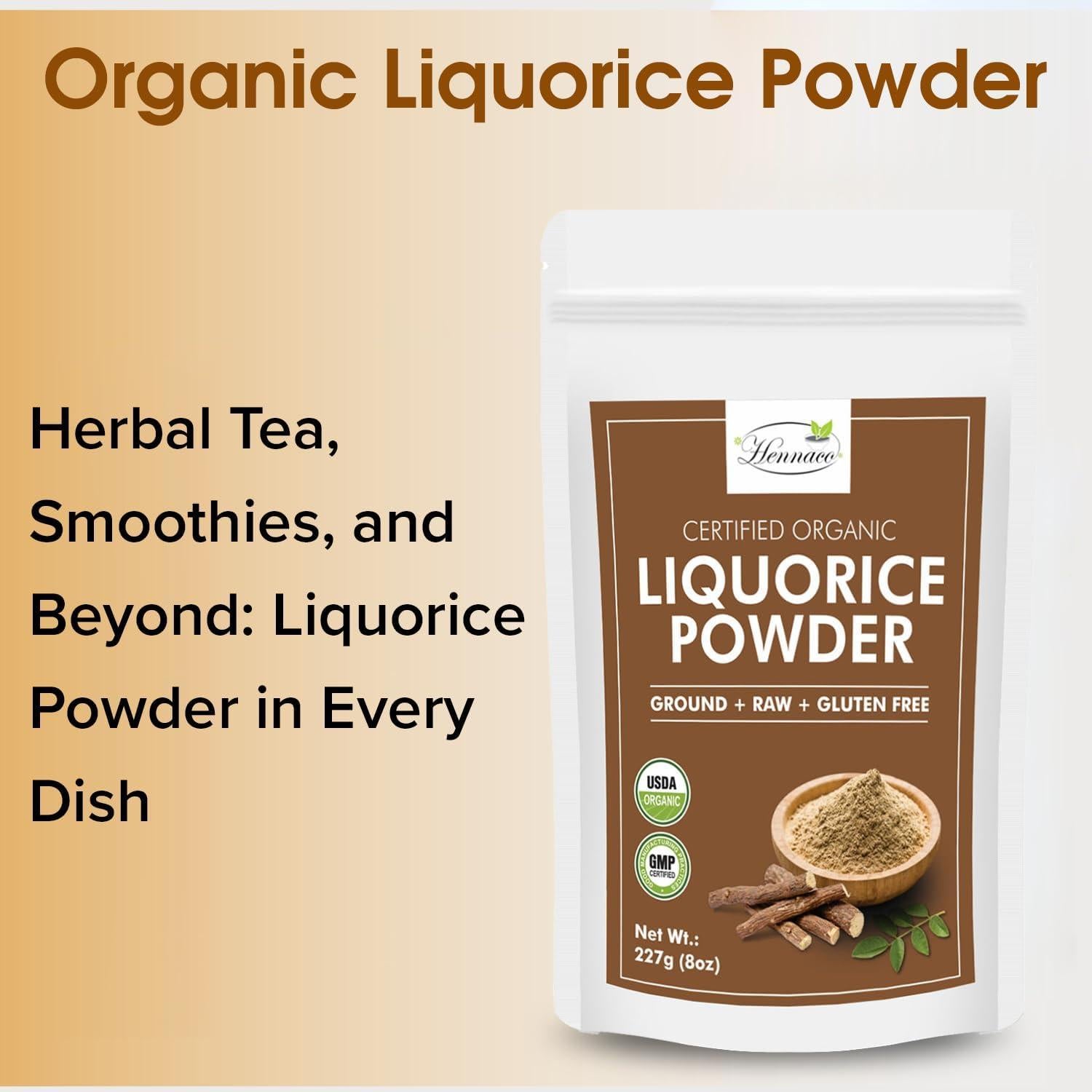 Polvo de Regaliz Orgánico Hennaco 227 Gramos - Endulzante Natural