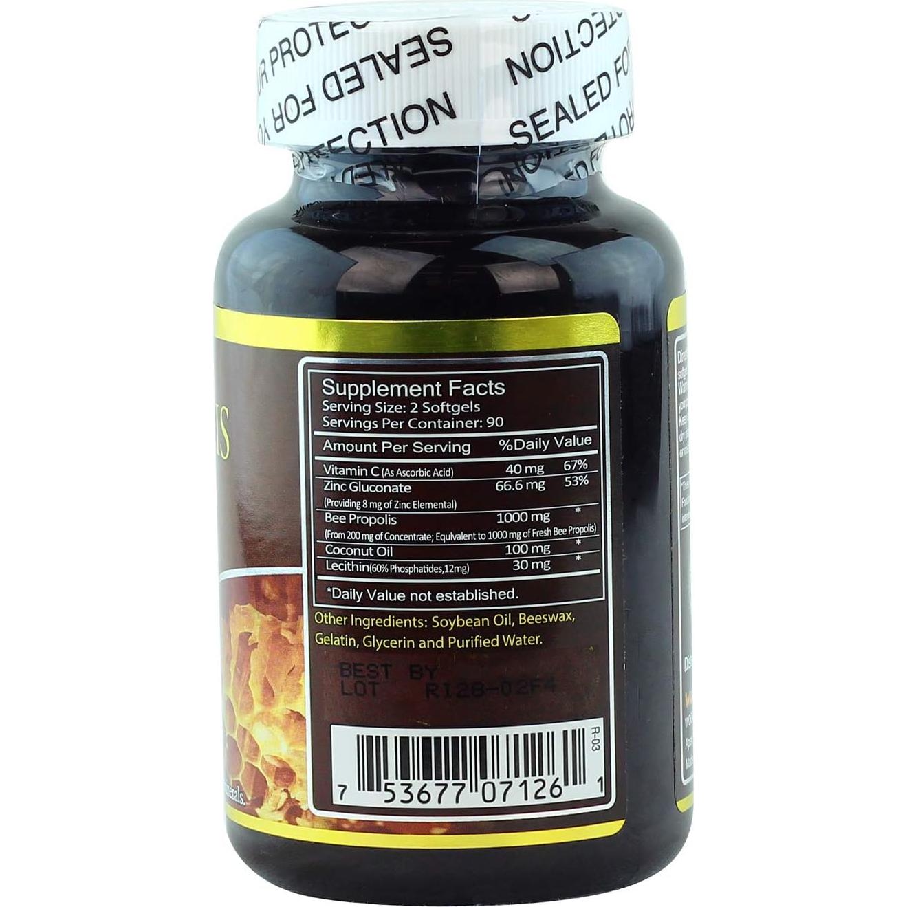 Cápsulas Blandas Woohoo Natural Propóleos de Abeja 1000 mg - 180 Unidades