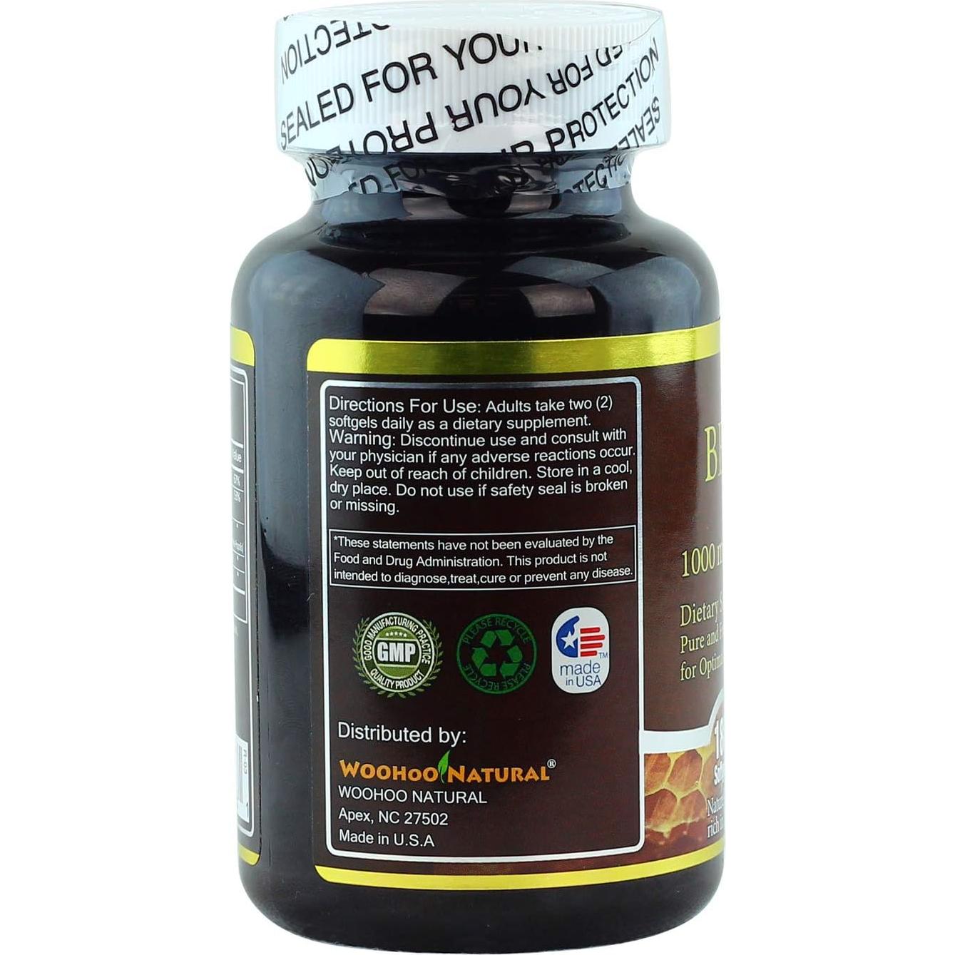 Cápsulas Blandas Woohoo Natural Propóleos de Abeja 1000 mg - 180 Unidades