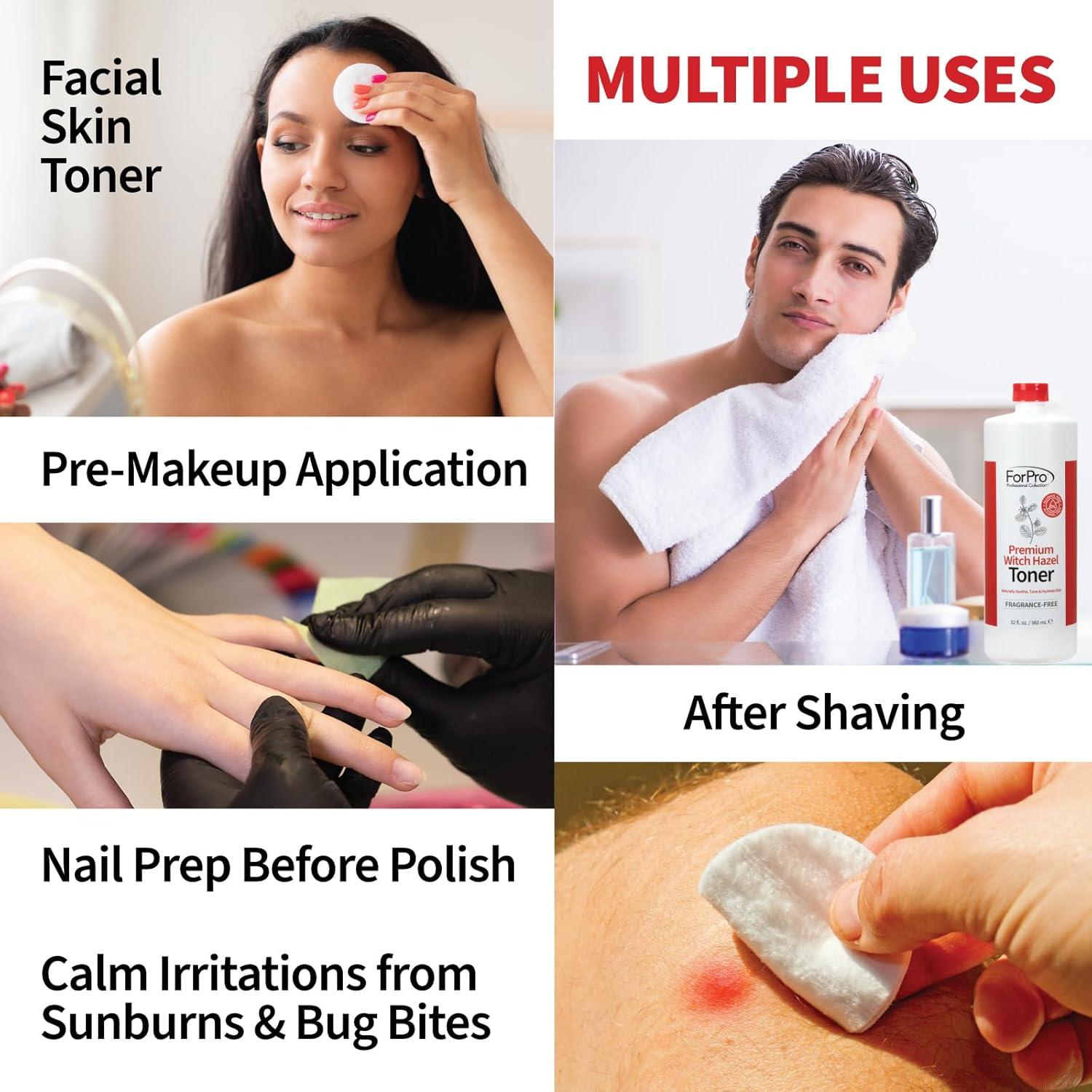 Tónico Facial Hamamelis ForPro 946ml Vegano Sin Alcohol Pepino