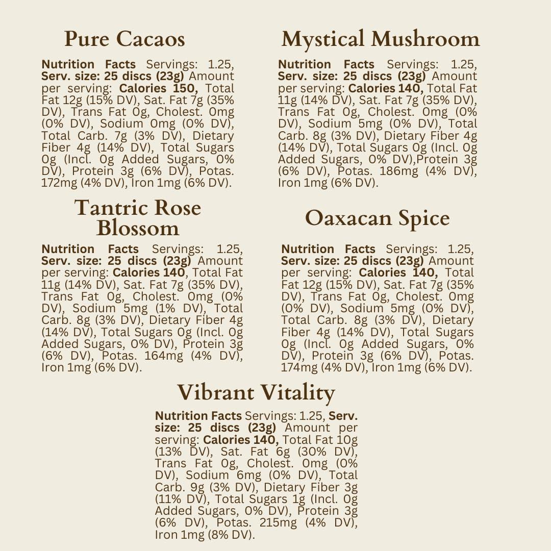 Cacao Ceremonial Orgánico Ora - Kit de 12 x 28.3g - Sin Azúcar