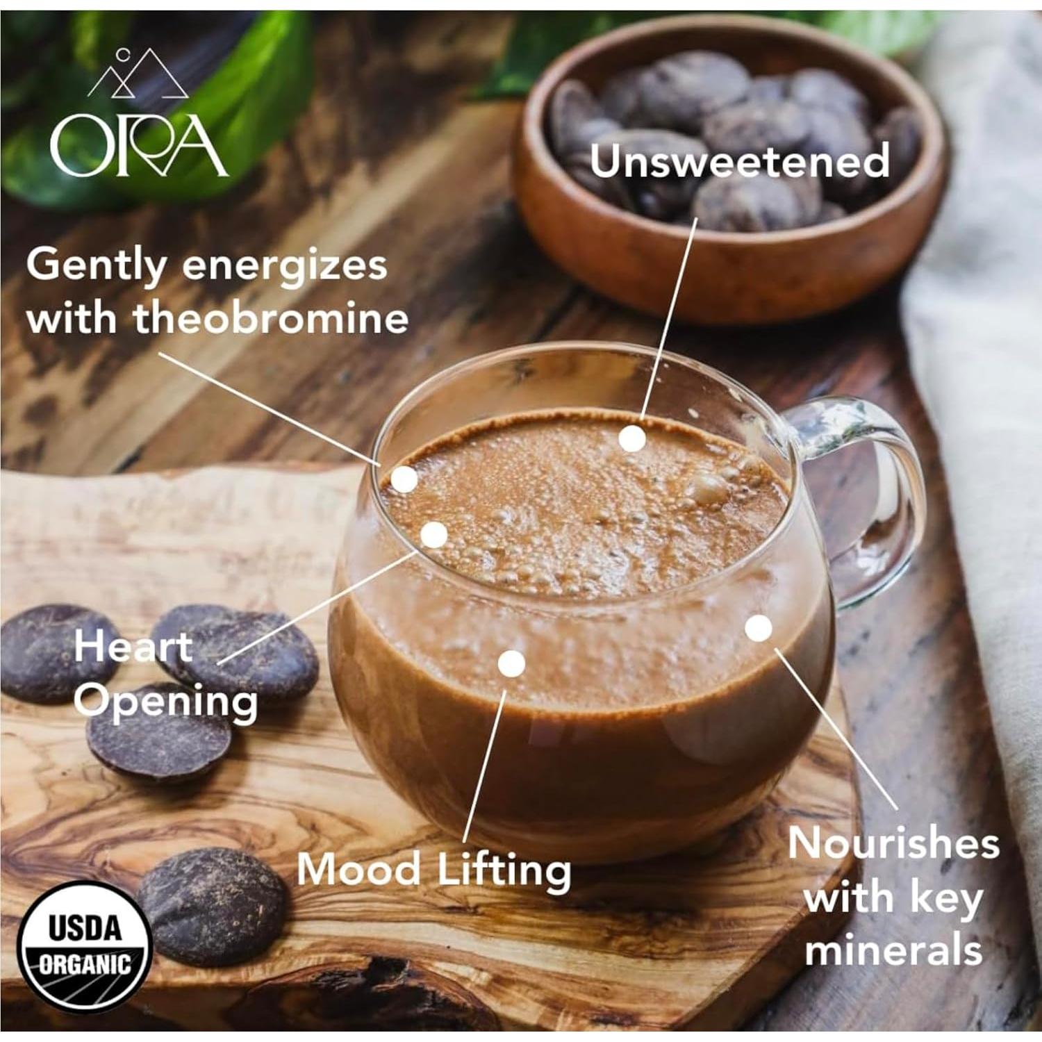 Cacao Ceremonial Orgánico Ora - Kit de 12 x 28.3g - Sin Azúcar