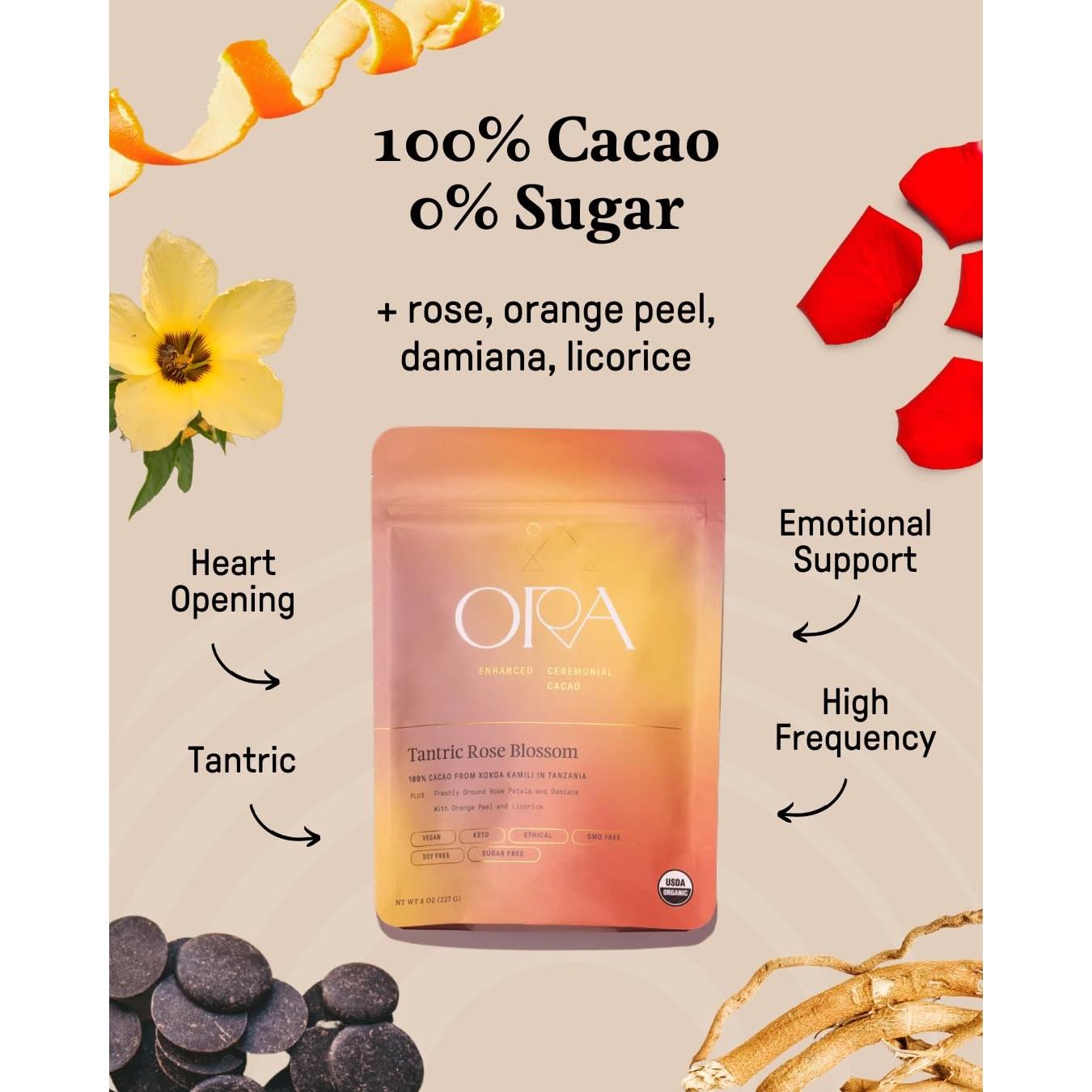Cacao Ceremonial Orgánico Ora - Kit de 12 x 28.3g - Sin Azúcar