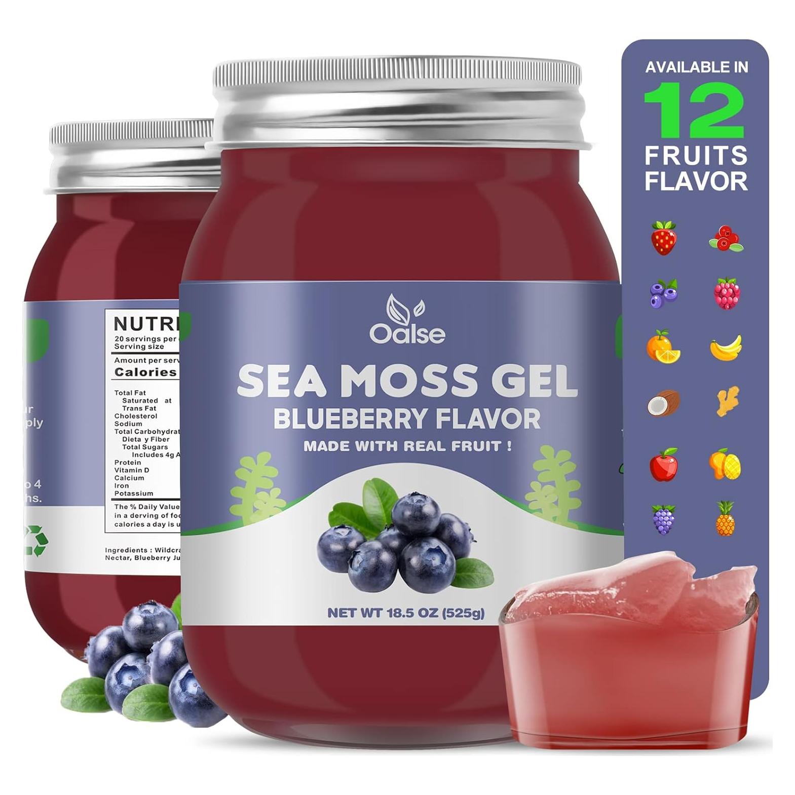 Gel de Musgo Marino OALSE 525.5g Sabor Arándano Nutritivo