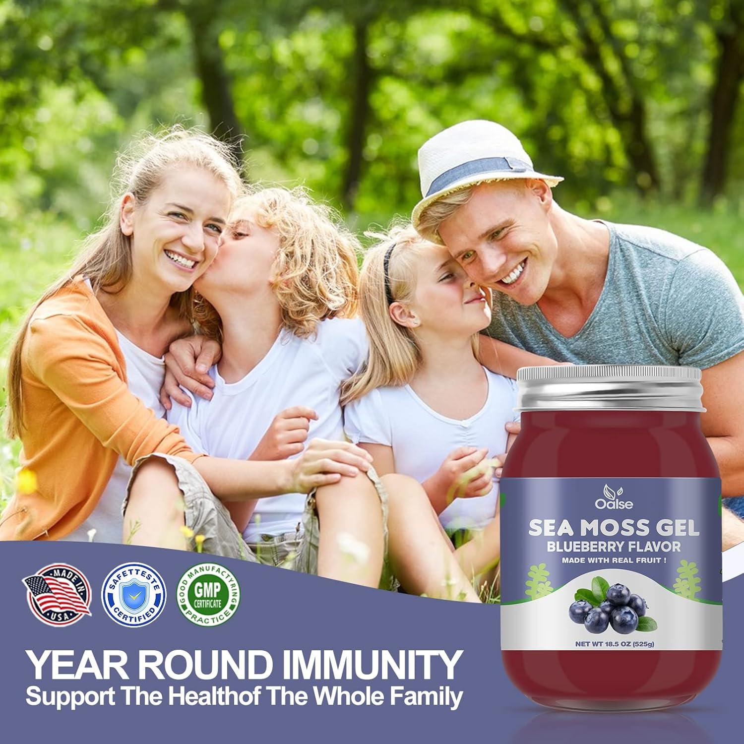 Gel de Musgo Marino OALSE 525.5g Sabor Arándano Nutritivo