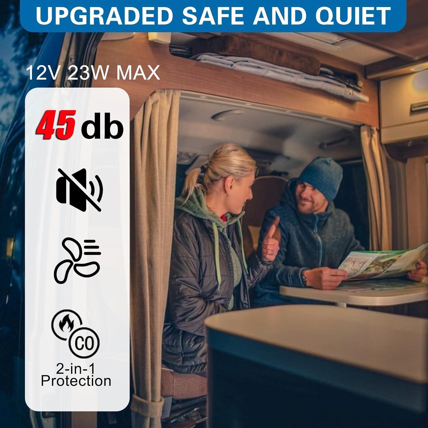 Ventilador de Techo Manual LITBM 12V 35.56cm con Alarma y Detector