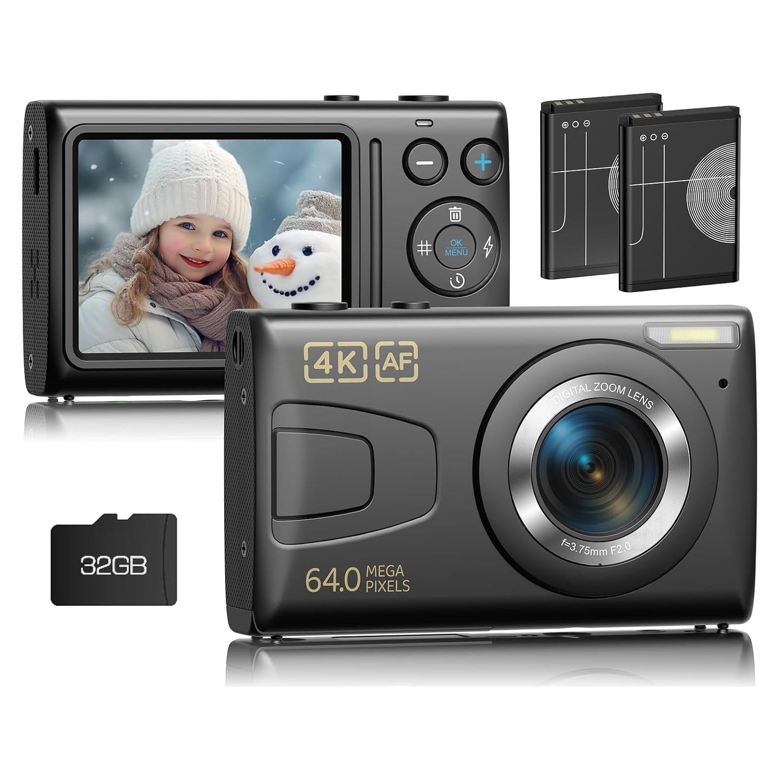 Cámara Digital 4K CAMWORLD AC14-B 64MP Zoom 18X con 32GB