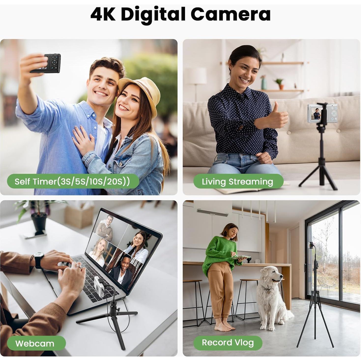 Cámara Digital 4K CAMWORLD AC14-B 64MP Zoom 18X con 32GB