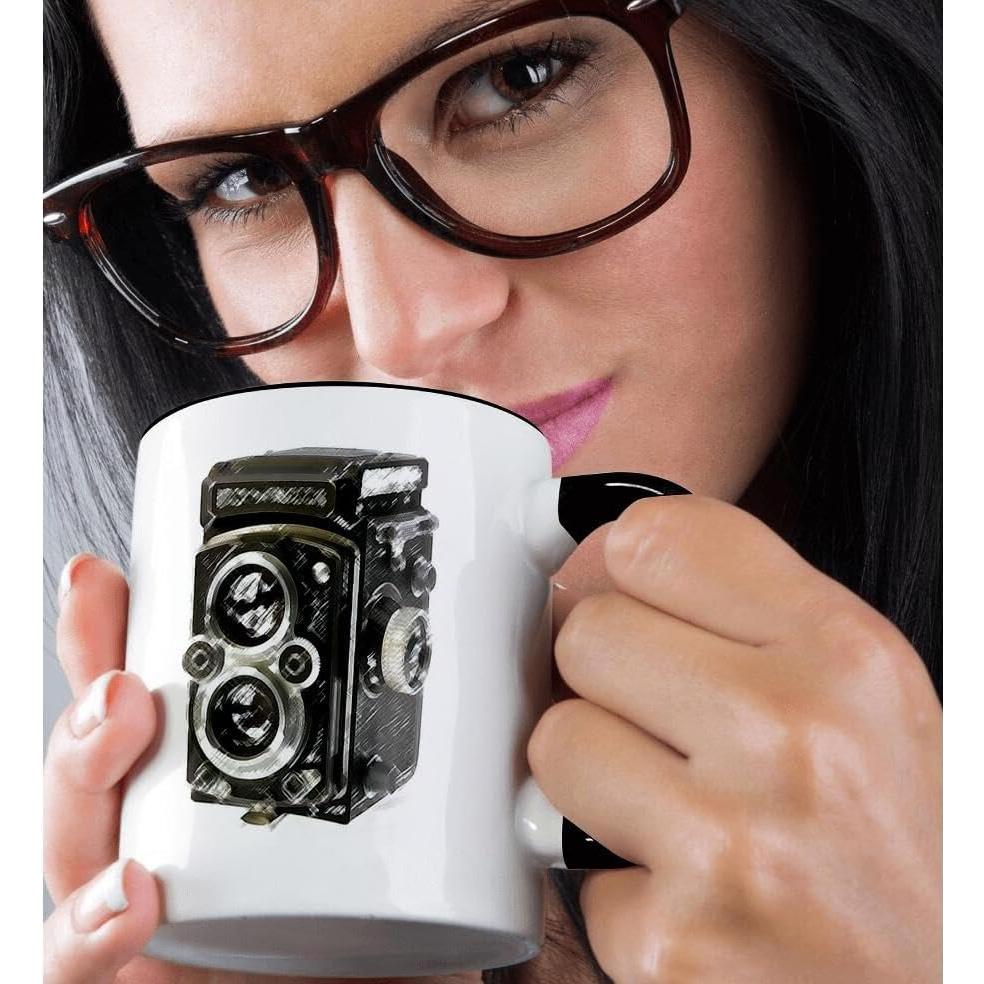 Taza de Cerámica 3dRose Vintage TLR 11 oz Multicolor