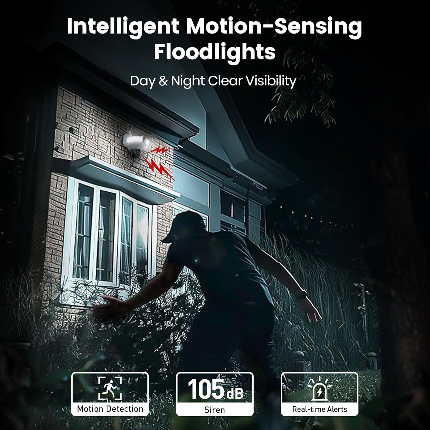 Cámara de Seguridad AOSU 3K UHD con Foco Inundación 2600 Lúmenes