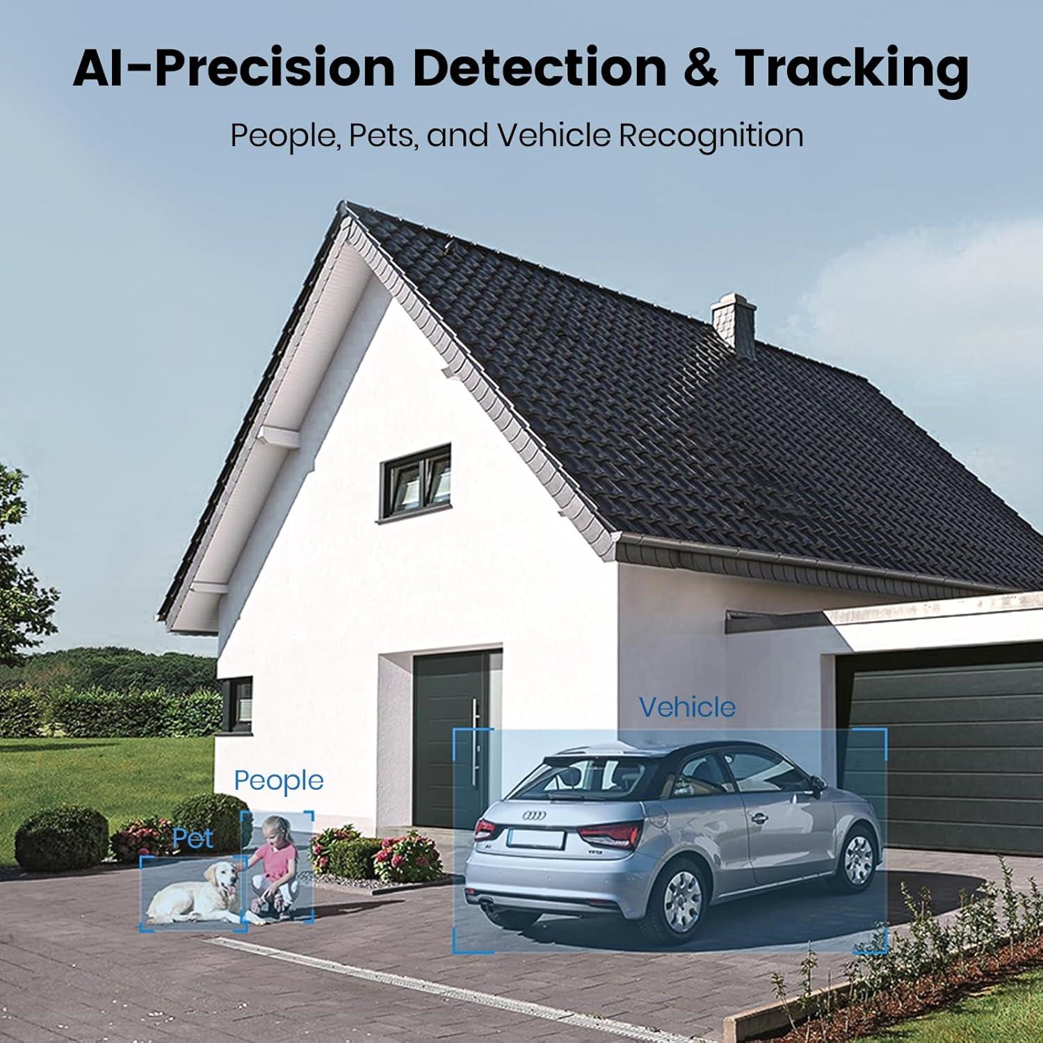 Cámara de Seguridad AOSU 3K UHD con Foco Inundación 2600 Lúmenes