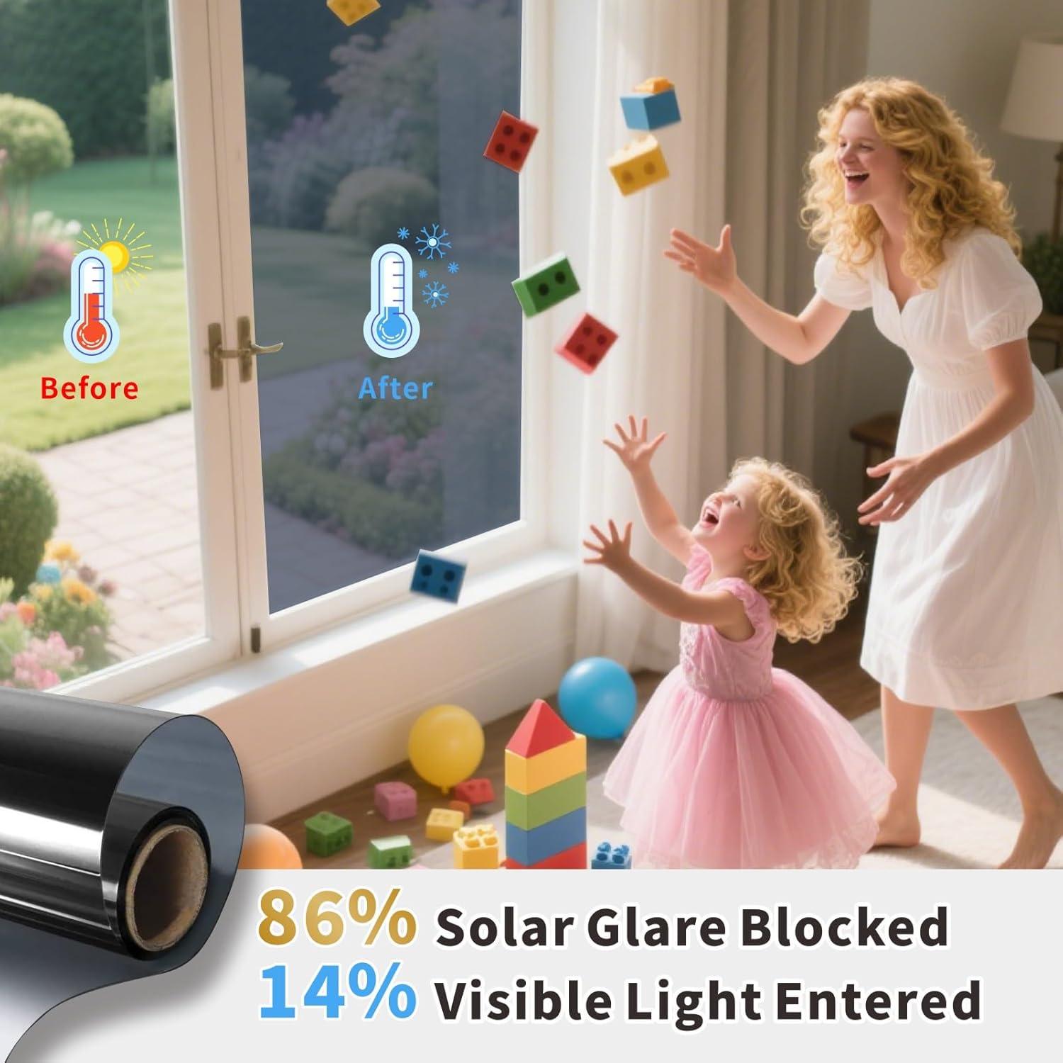 Película de Privacidad para Ventanas GlowHome 44.5x200cm Negra