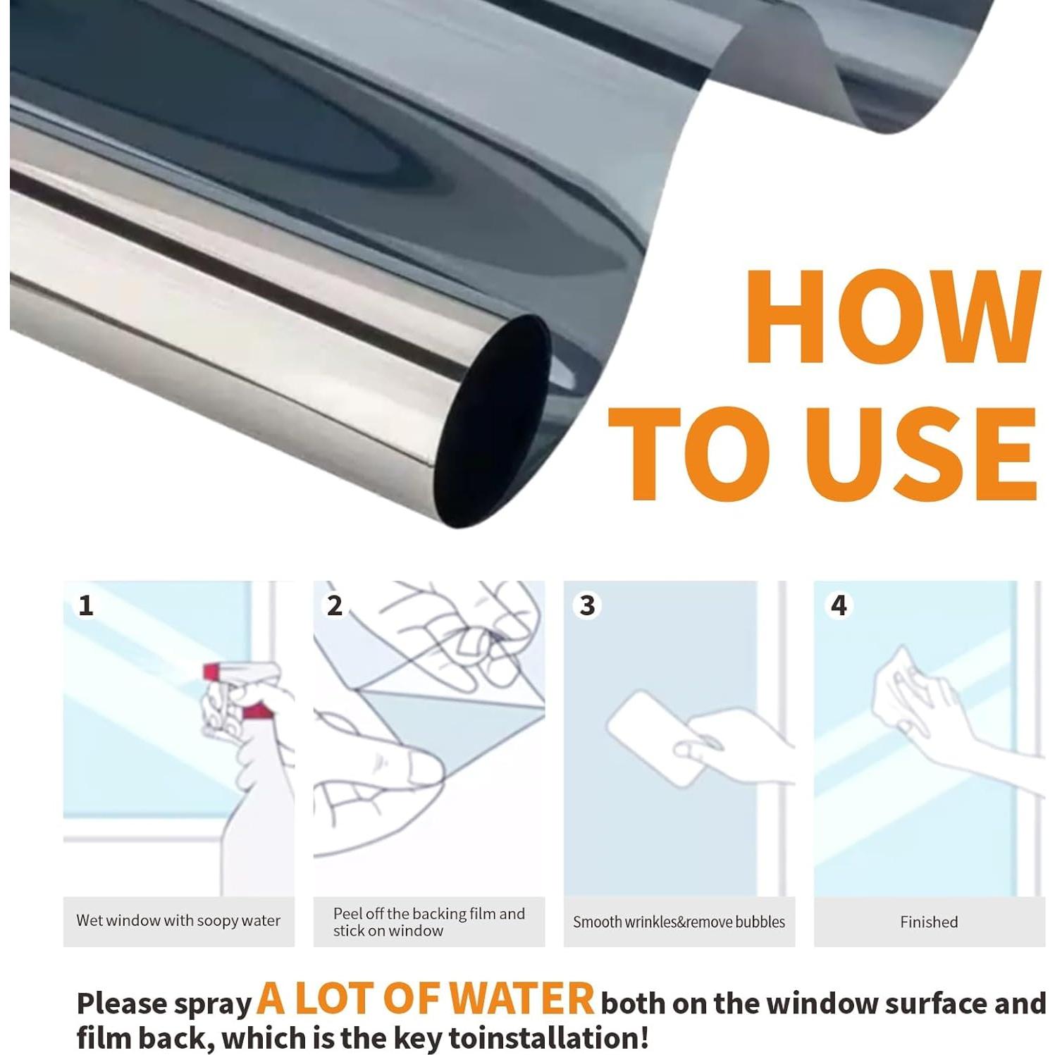 Película de Privacidad para Ventanas GlowHome 44.5x200cm Negra