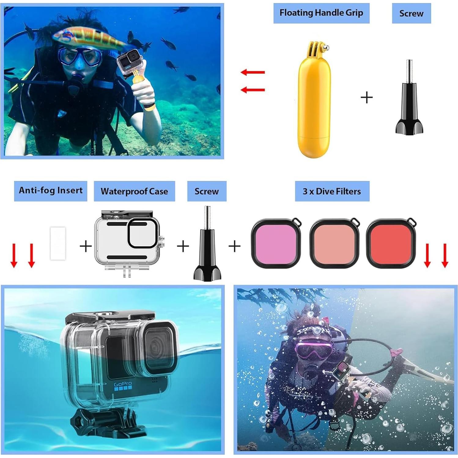 Kit de Accesorios HONGDAK para GoPro Hero 13/12/11/10/9 - 63 en 1