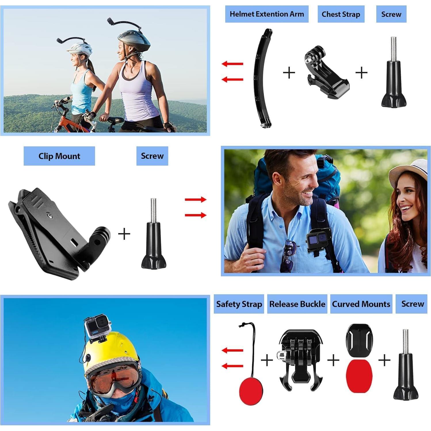 Kit de Accesorios HONGDAK para GoPro Hero 13/12/11/10/9 - 63 en 1