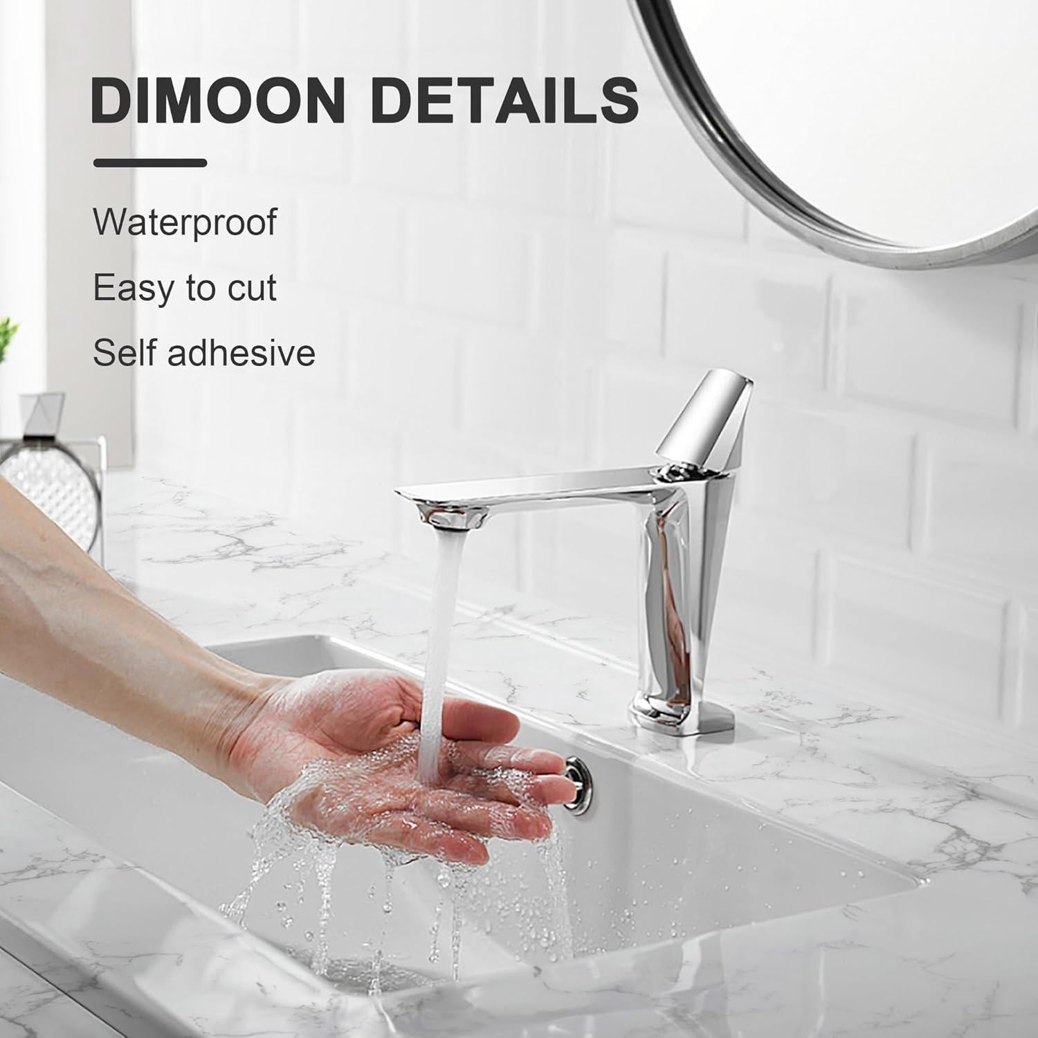 Papel Tapiz Autoadhesivo Dimoon 30x200cm Mármol Blanco Vinilo