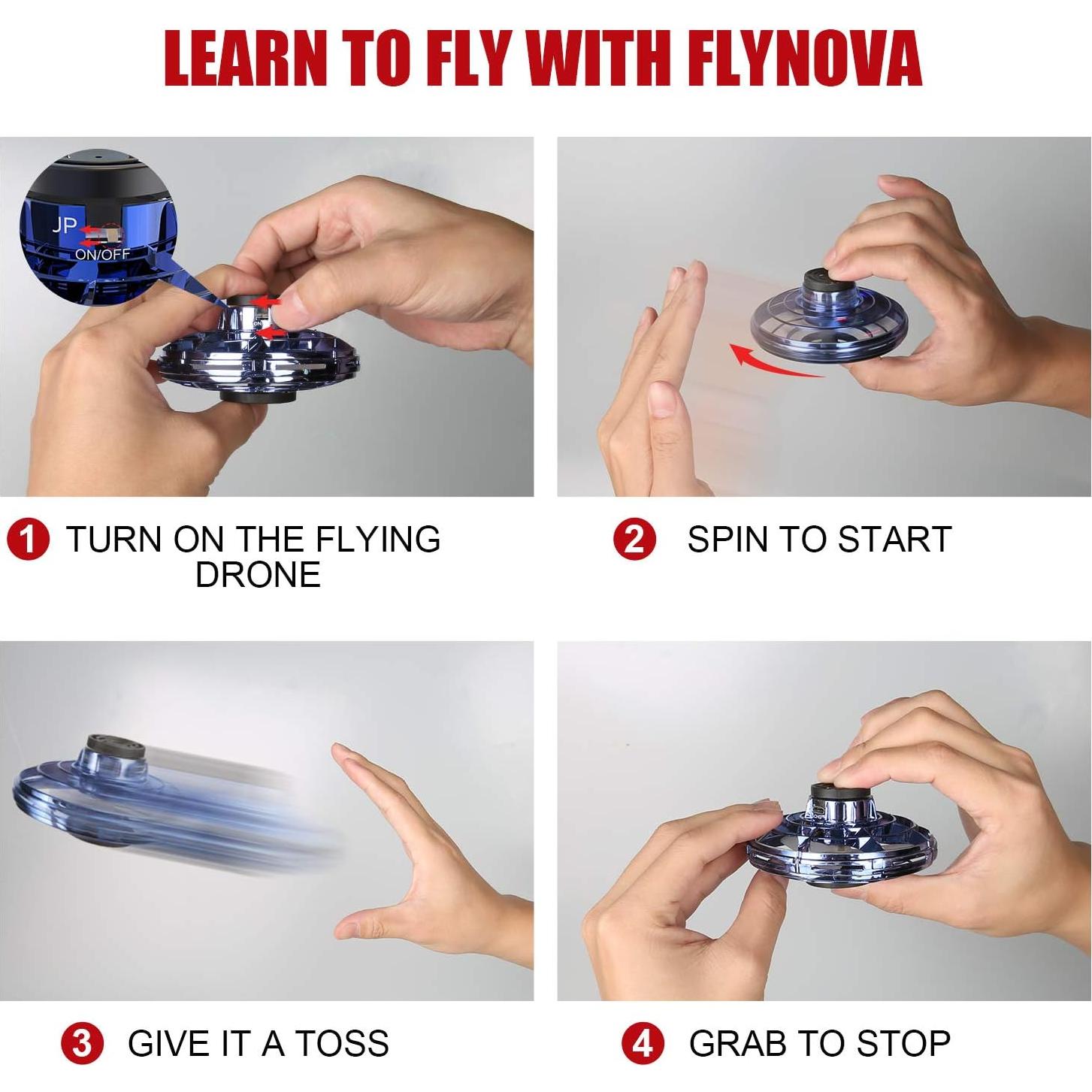 Drone Volador FLYNOVA Mini UFO LED Azul 8 años+