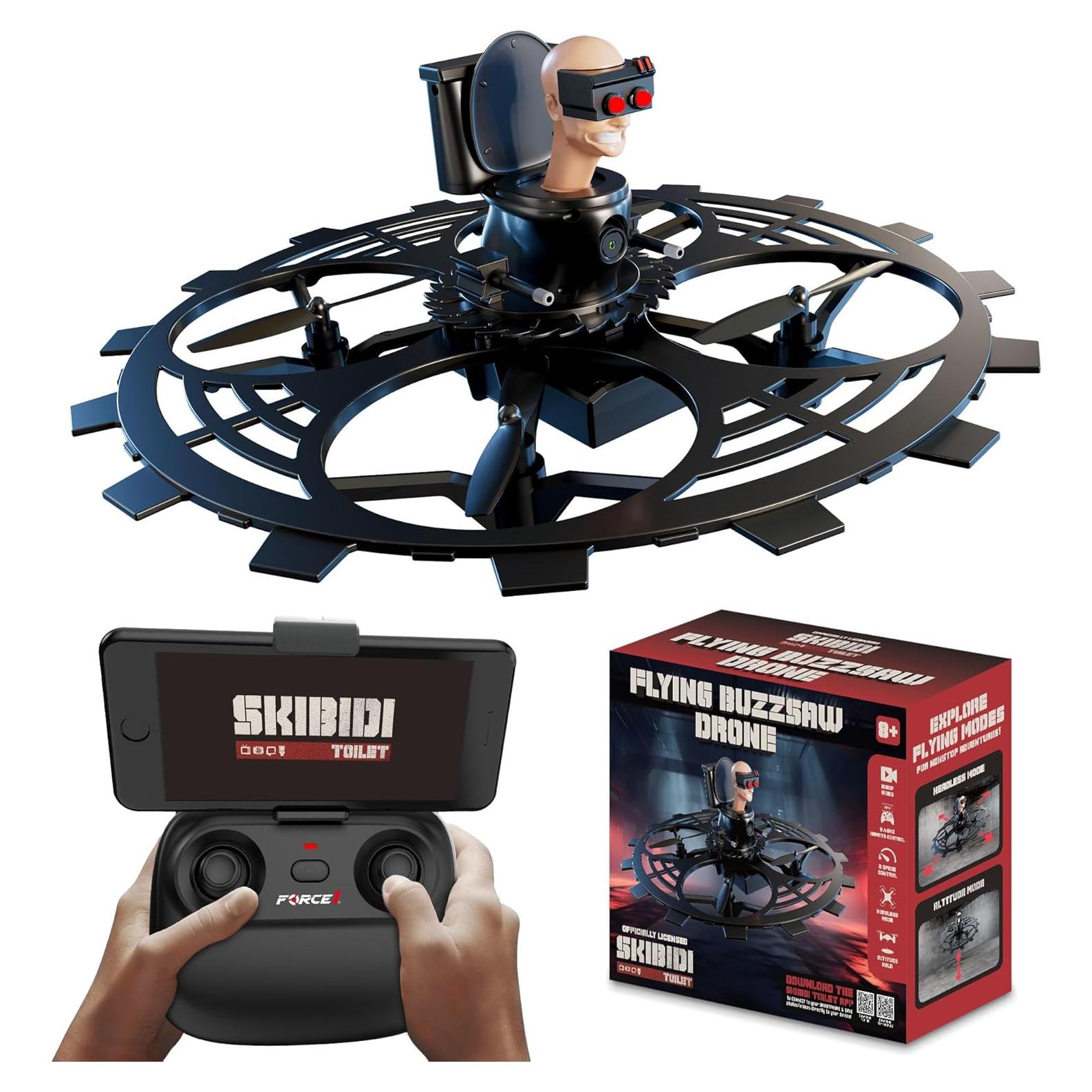 Drone RC Force1 Skibidi Toilet 1080p con Cámara y Control Remoto