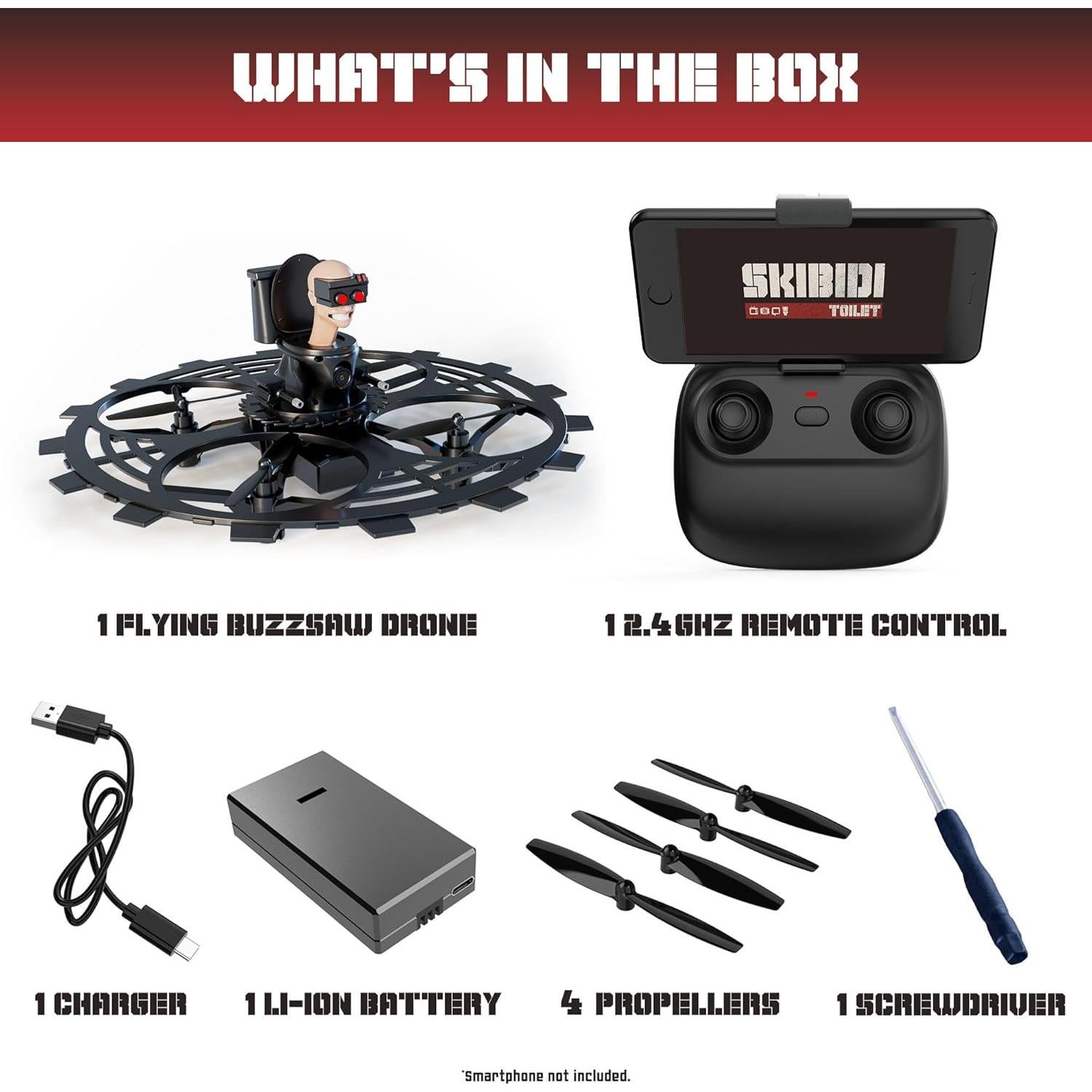 Drone RC Force1 Skibidi Toilet 1080p con Cámara y Control Remoto