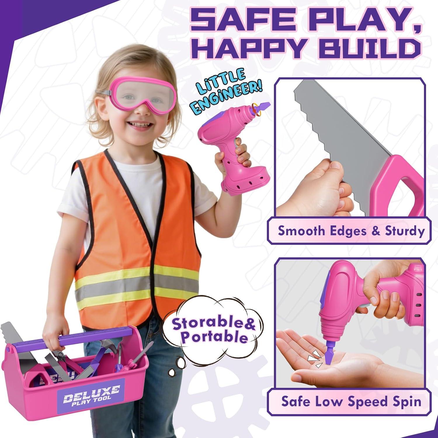 Juego de Herramientas Lehoo Castle Rosa con Taladro Juguete