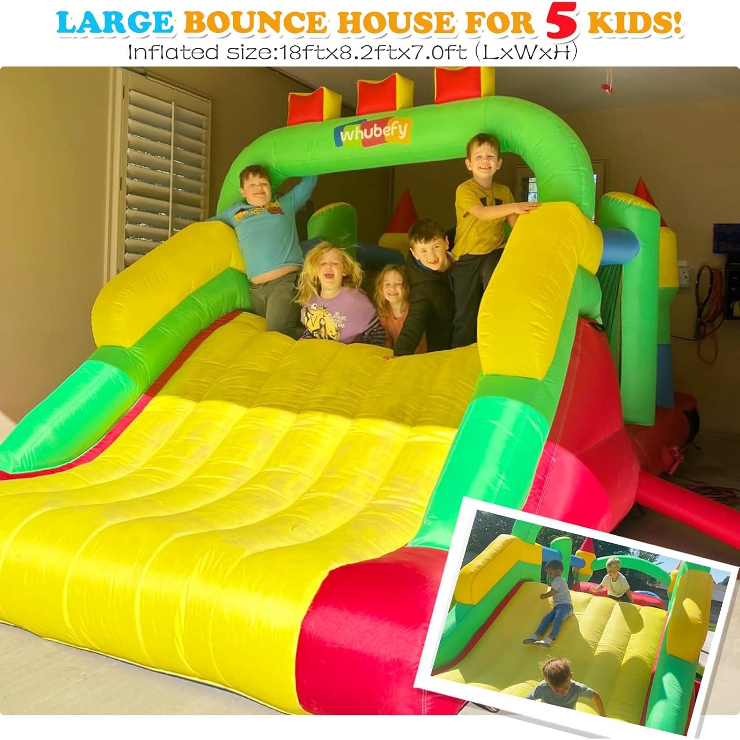 Casa Inflable de Obstáculos Whubefy 5.49x2.5m para Niños 3-12