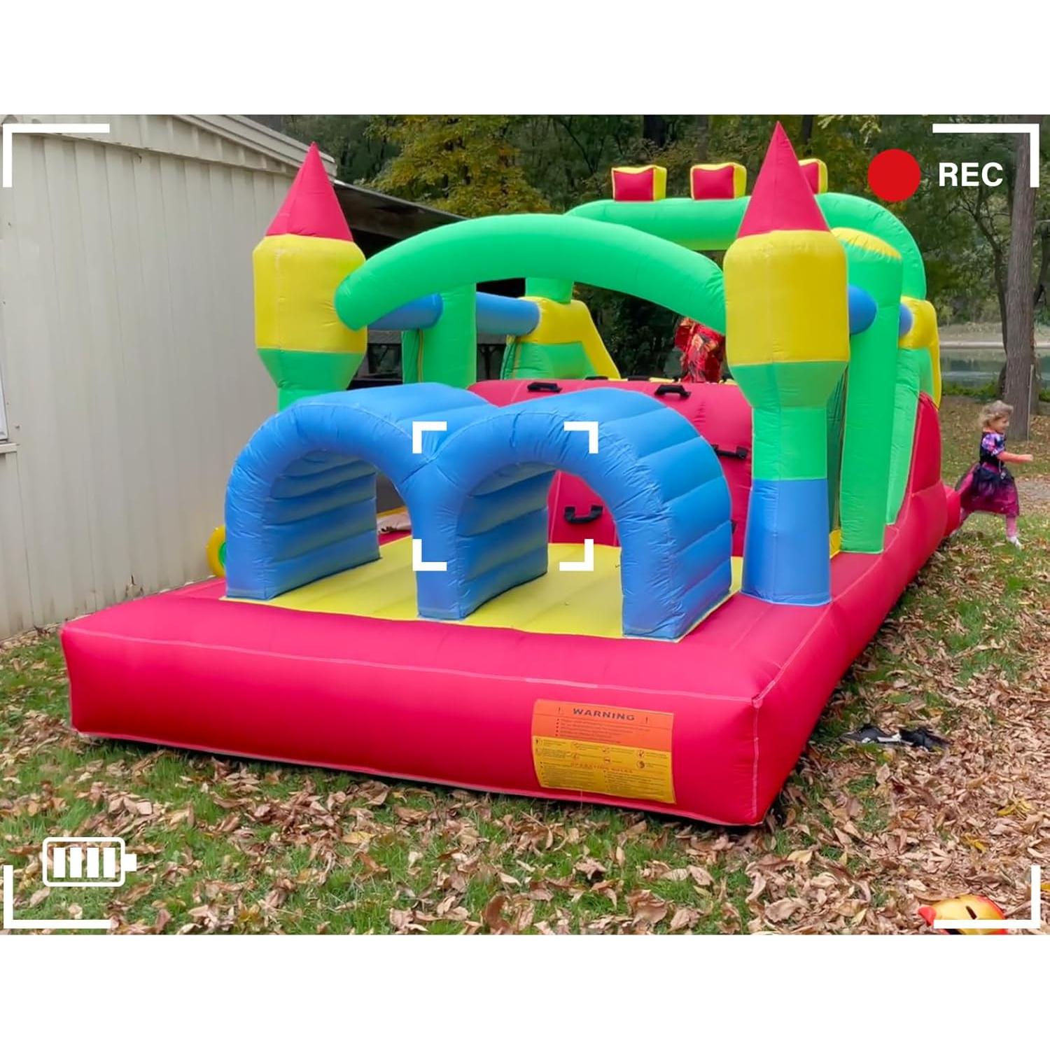 Casa Inflable de Obstáculos Whubefy 5.49x2.5m para Niños 3-12