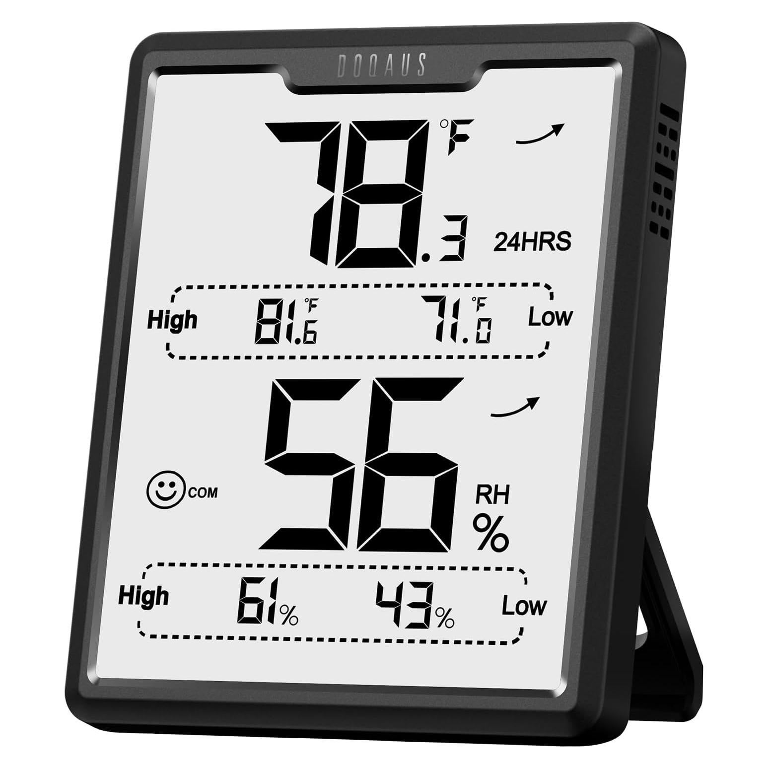 Termómetro Digital DOQAUS con Pantalla LCD, Medidor de Humedad