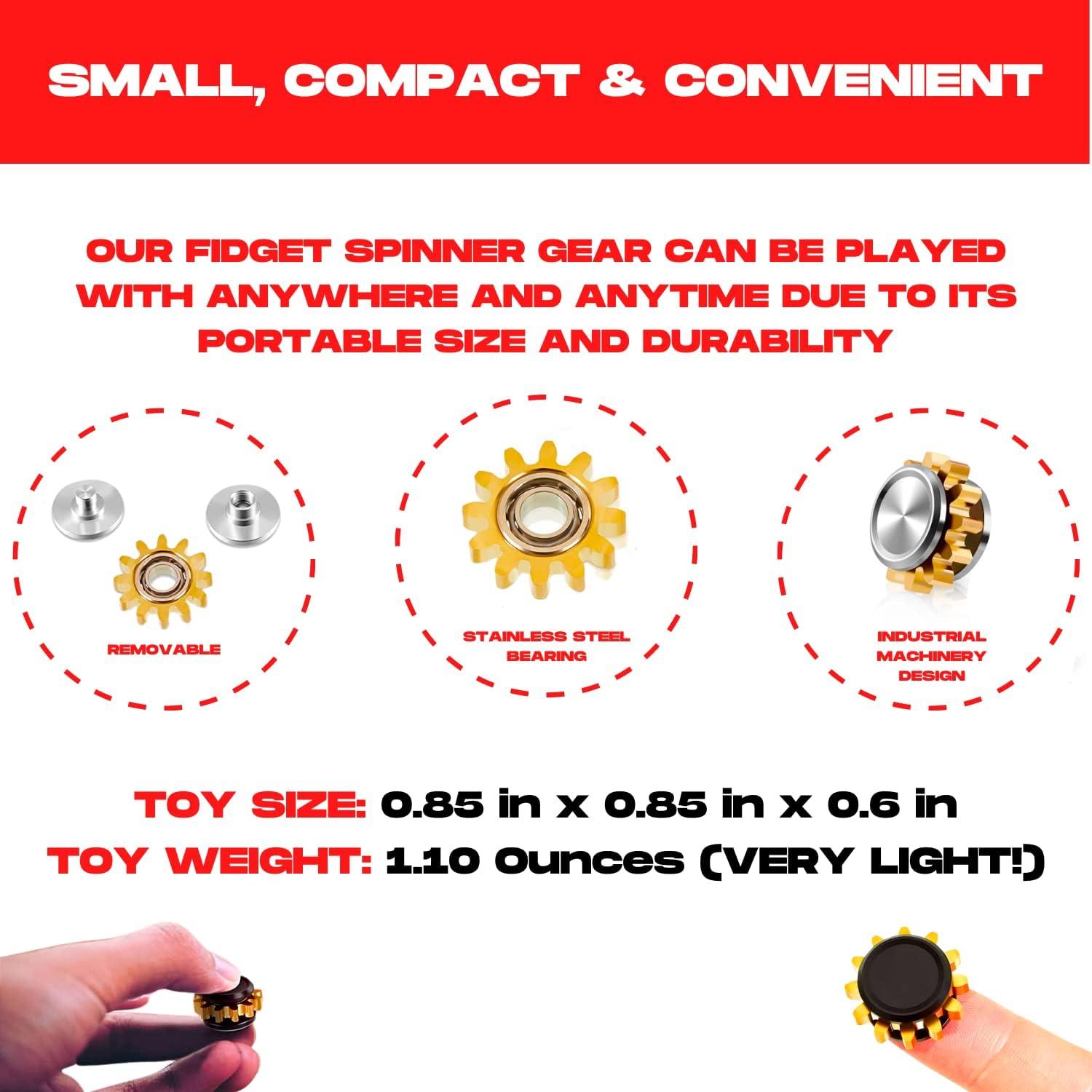 Spinner Fidget de Metal Elm City Direct - Alivio Estrés Negro