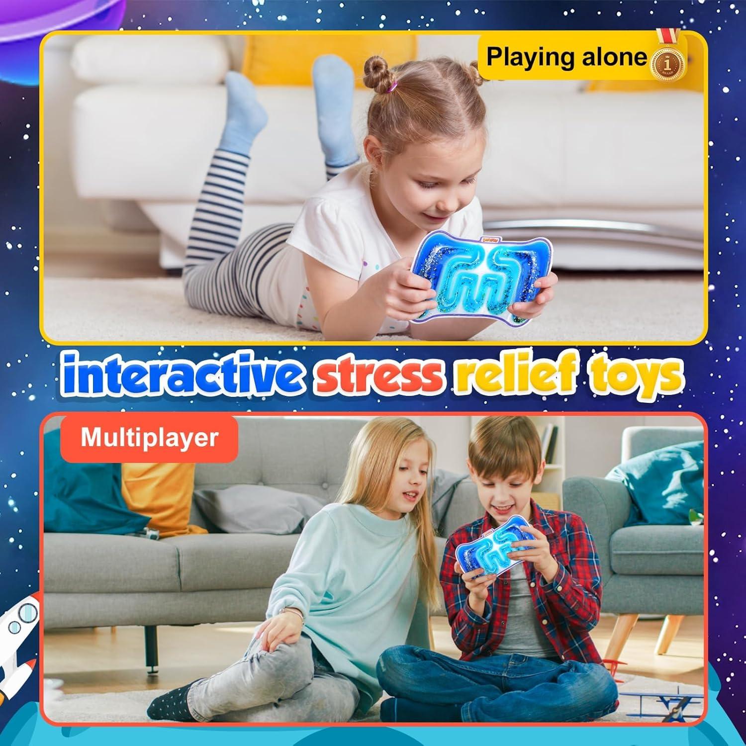 Juguete Sensible Squishy Demilong Glitter Gush Azul 20cm