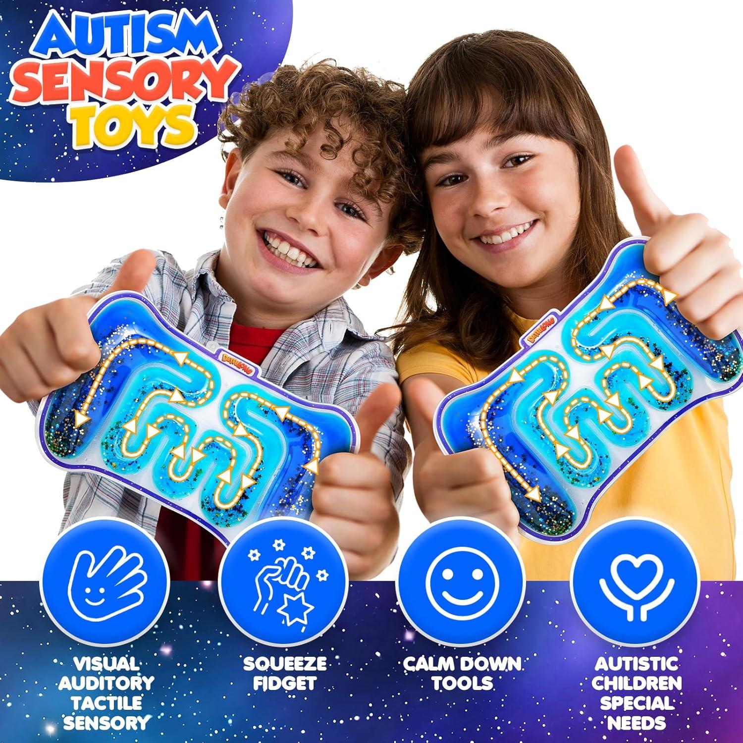 Juguete Sensible Squishy Demilong Glitter Gush Azul 20cm