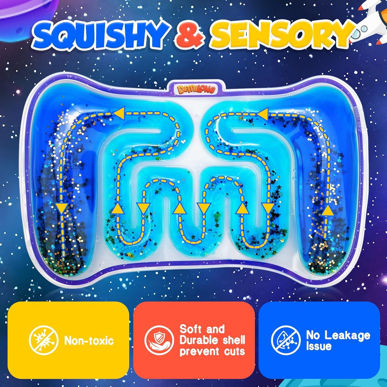 Juguete Sensible Squishy Demilong Glitter Gush Azul 20cm
