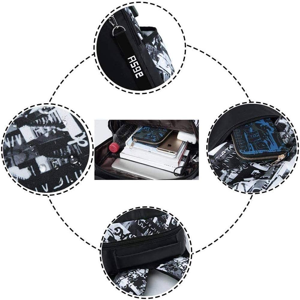 Mochila Escolar Asge Camuflaje 20L Ergonomía Niños Adolescentes