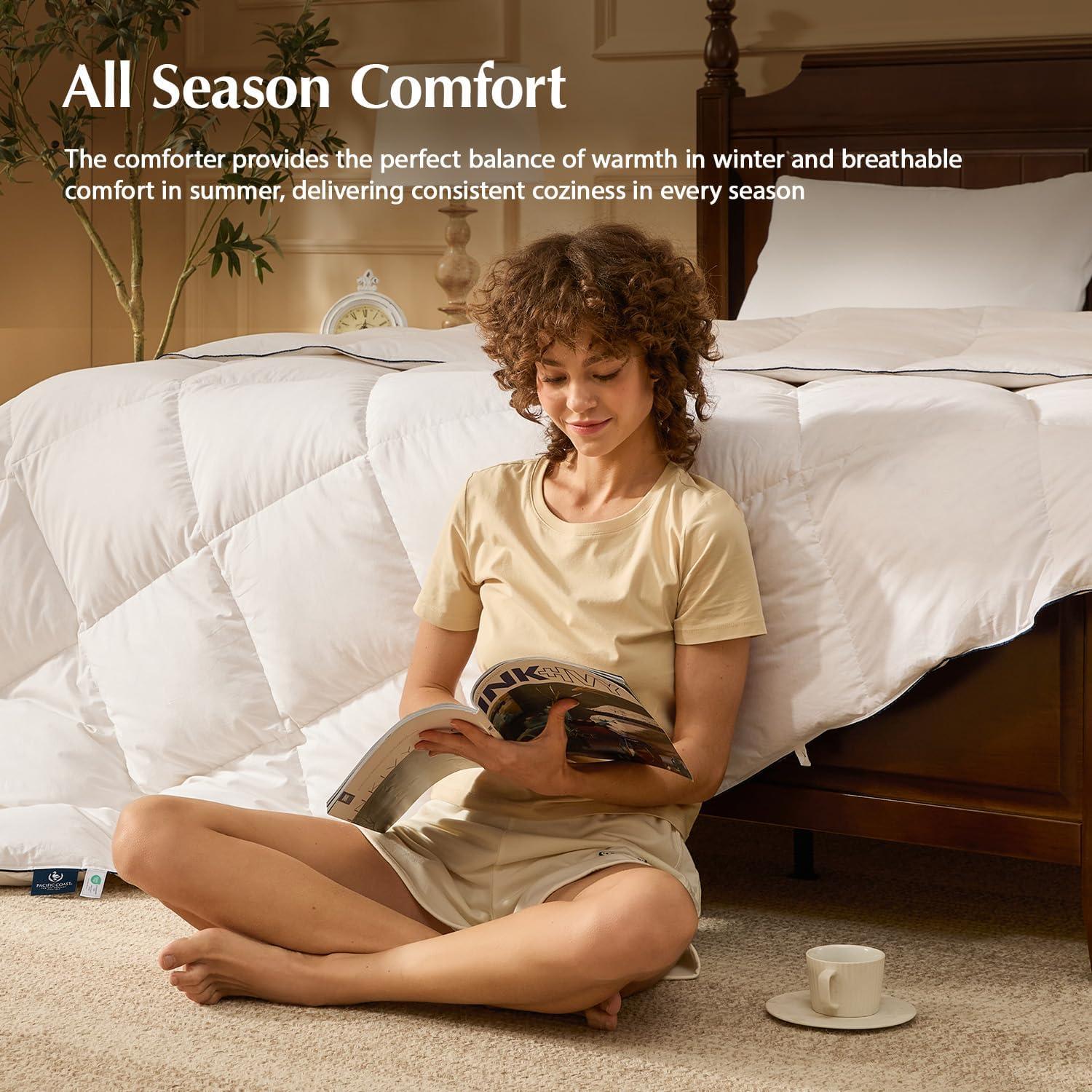 Edredón de Plumas de Ganso Costa del Pacífico Queen 228.6cm