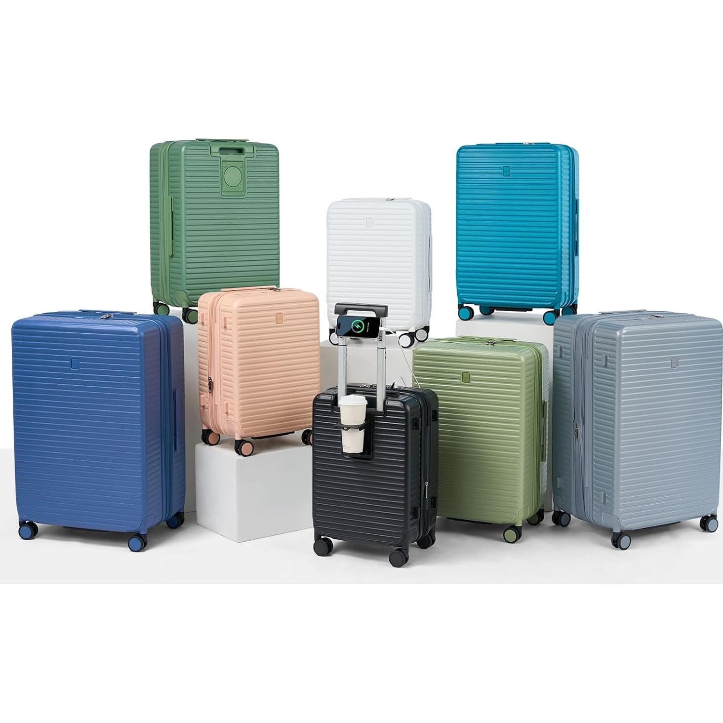 Conjunto de Equipaje Expandible HanTrip 2 Piezas Plata 20/28"