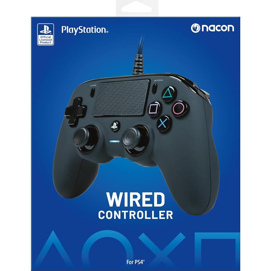 Controlador con cable Nacon para PS4 y PC - Negro