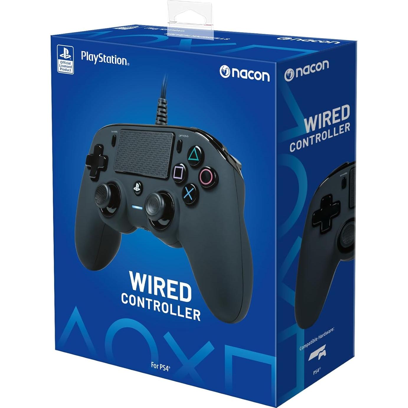 Controlador con cable Nacon para PS4 y PC - Negro