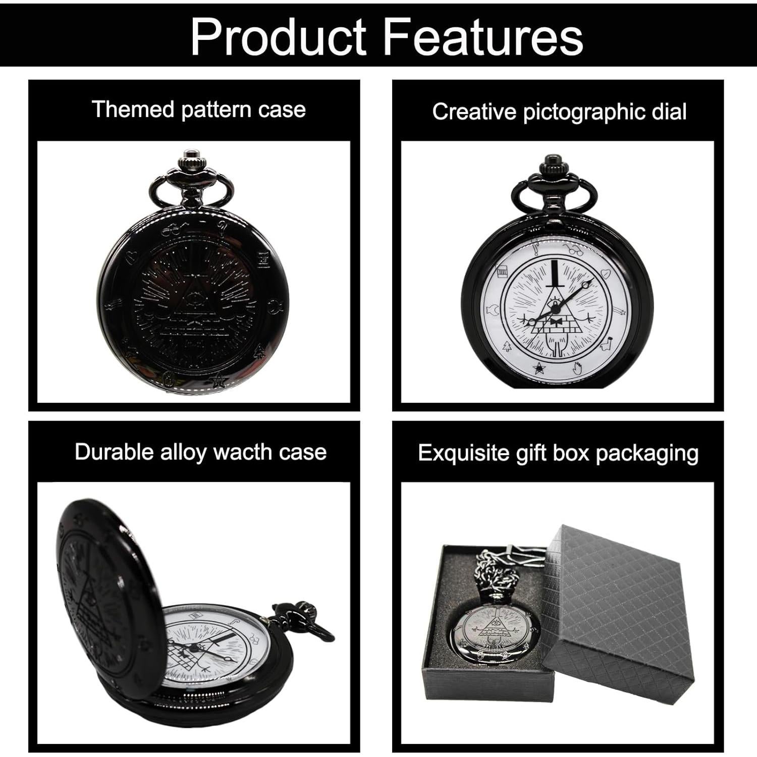 Reloj de bolsillo de cuarzo Gravity Falls Bill Cipher - Unisex