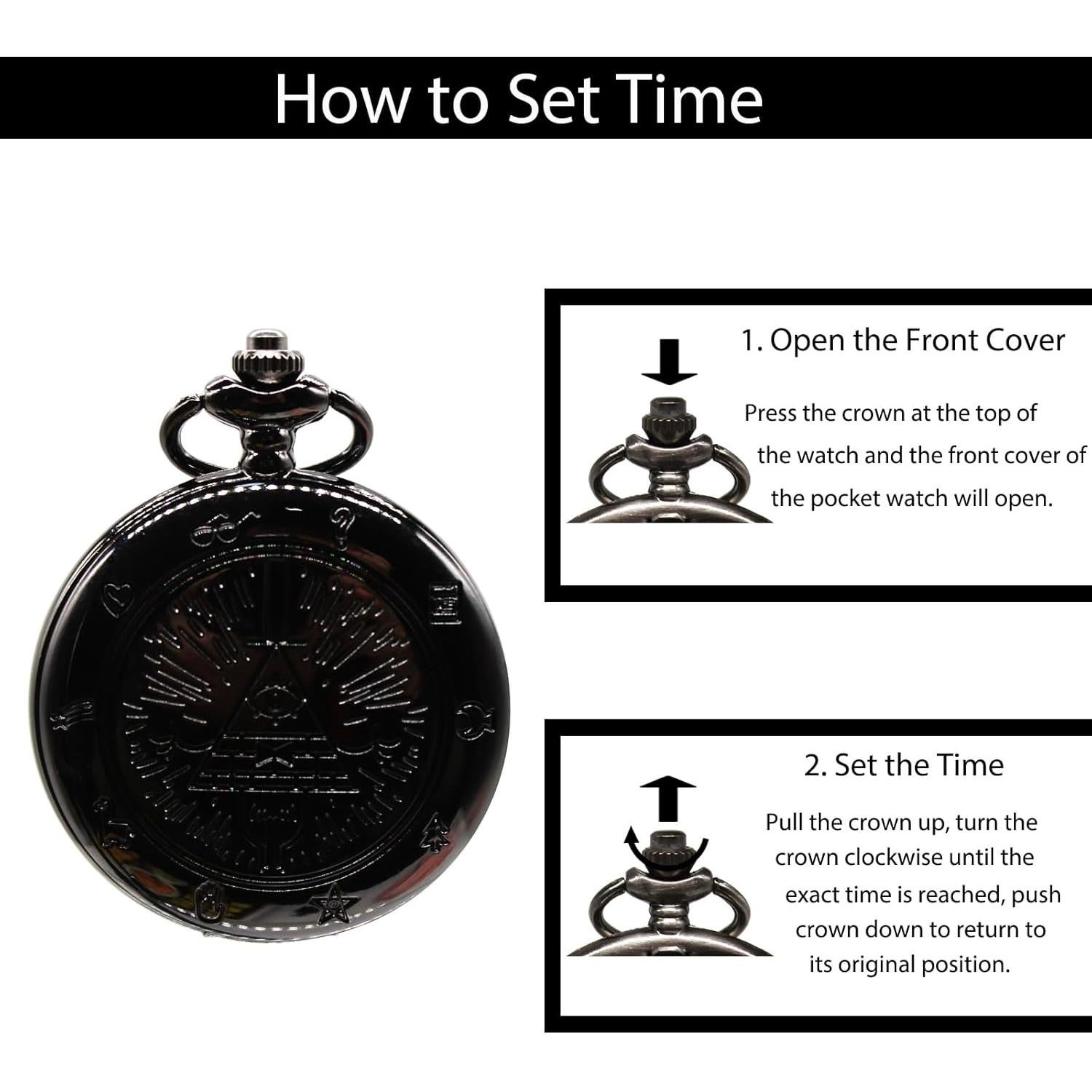 Reloj de bolsillo de cuarzo Gravity Falls Bill Cipher - Unisex