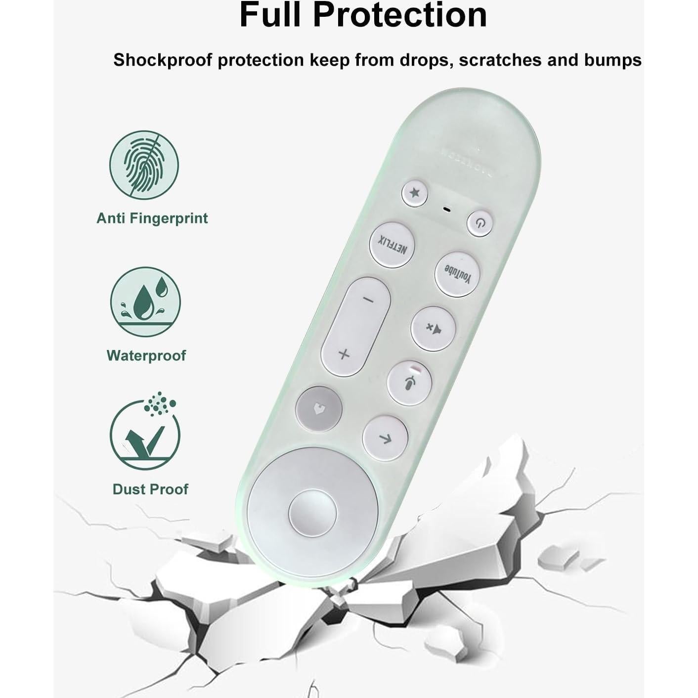 Funda de Silicona Antideslizante para Control Remoto Google TV 2024 - Paquete de 2