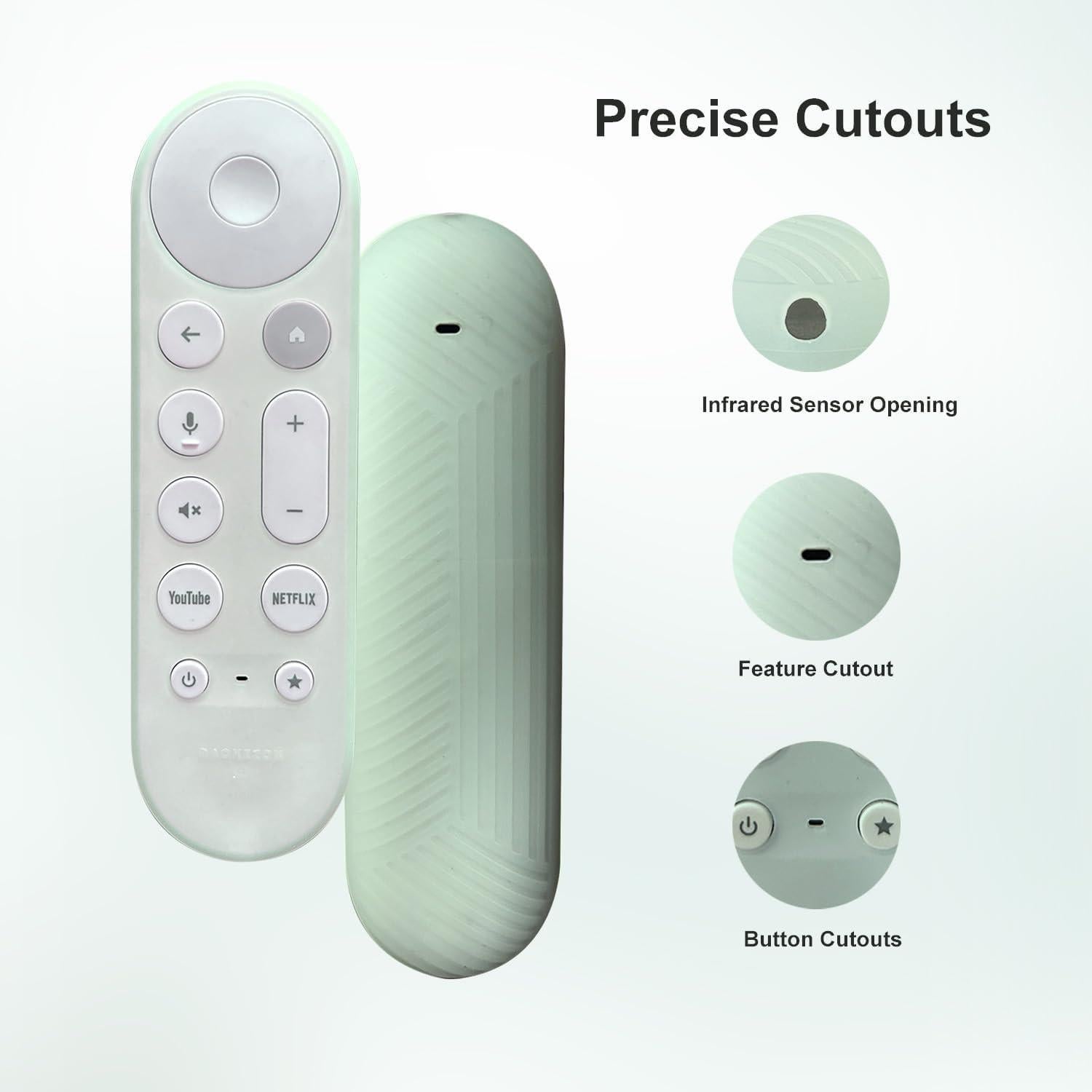 Funda de Silicona Antideslizante para Control Remoto Google TV 2024 - Paquete de 2