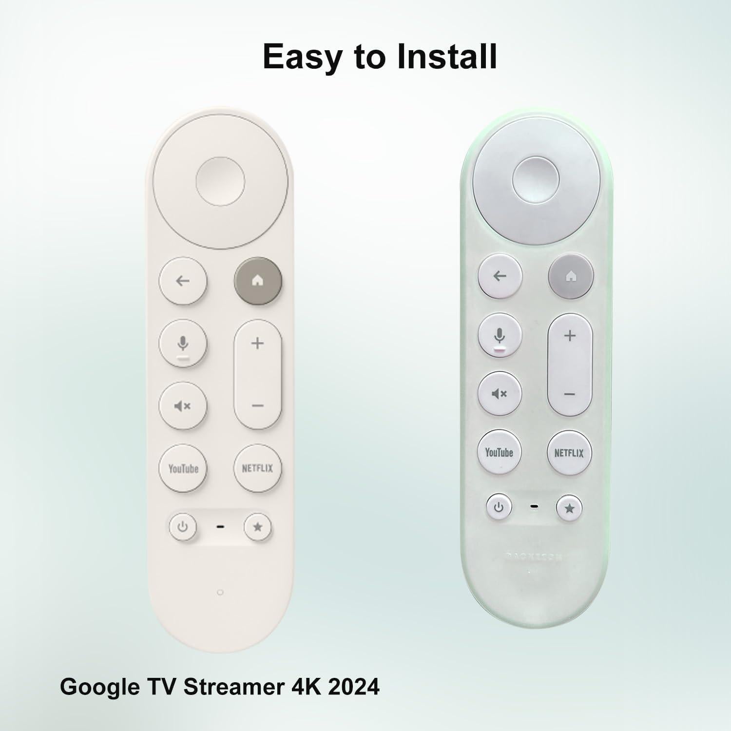 Funda de Silicona Antideslizante para Control Remoto Google TV 2024 - Paquete de 2