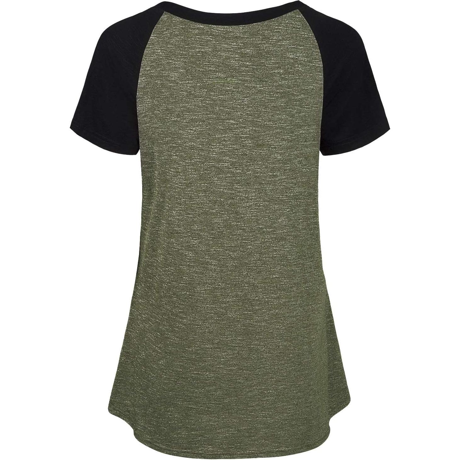 Camiseta de Maternidad Quinee Raglan Verde para Lactancia