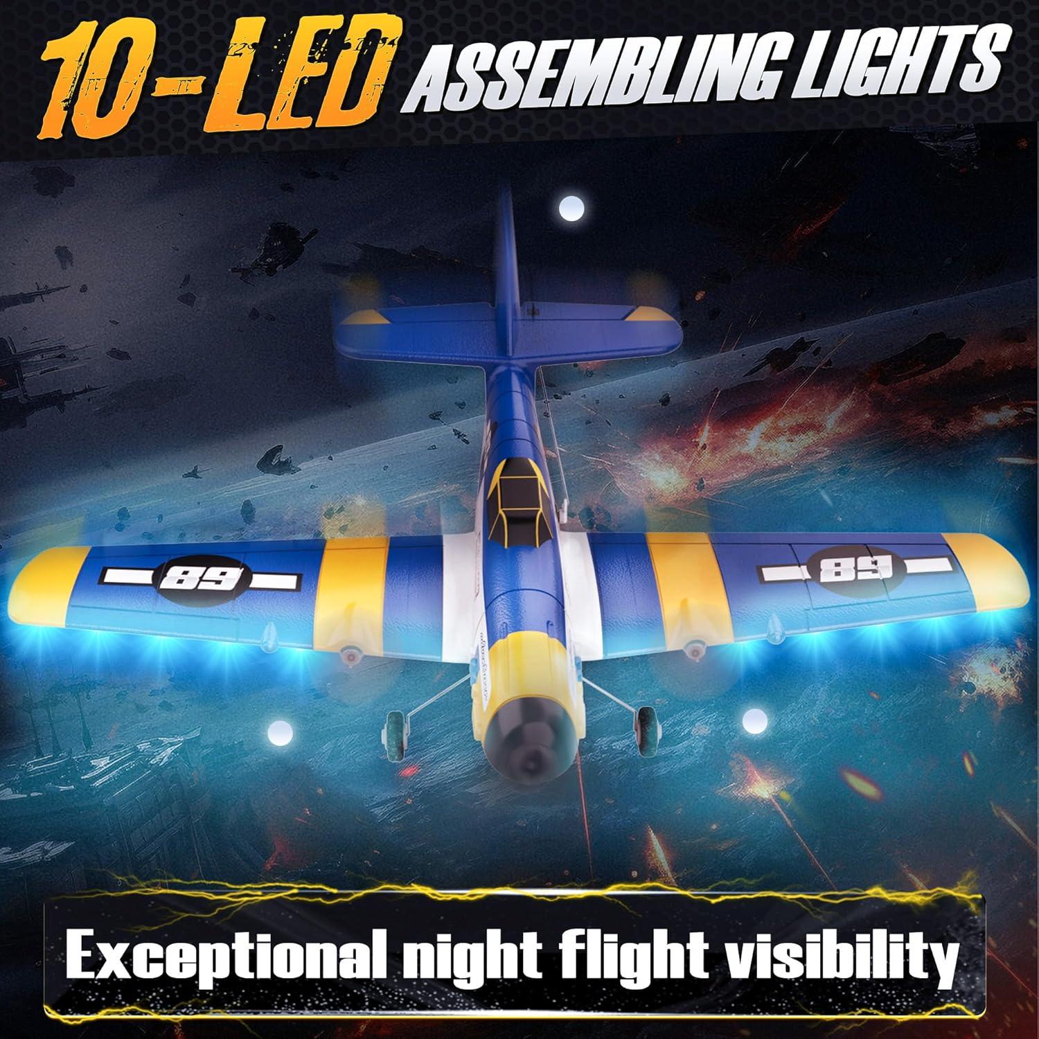 Avión RC BEZGAR Z61 con Giroscopio y Luces LED