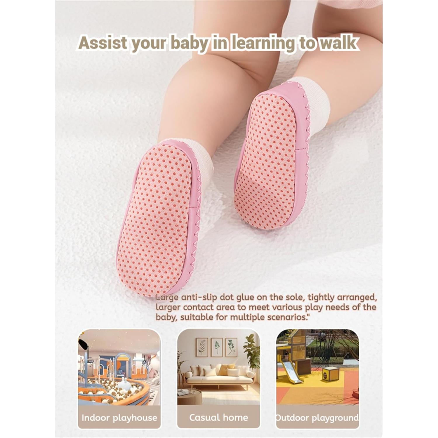 Calcetines Zapatitos Antideslizantes Bebé 2 Pares Verde 6 Meses