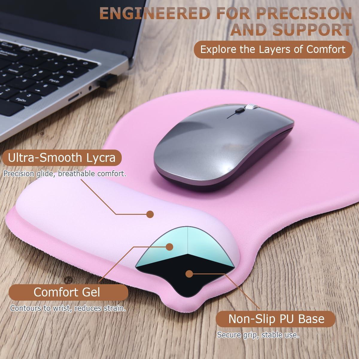 Almohadilla de Muñeca Ergonómica ABRONDA Rosa con Gel