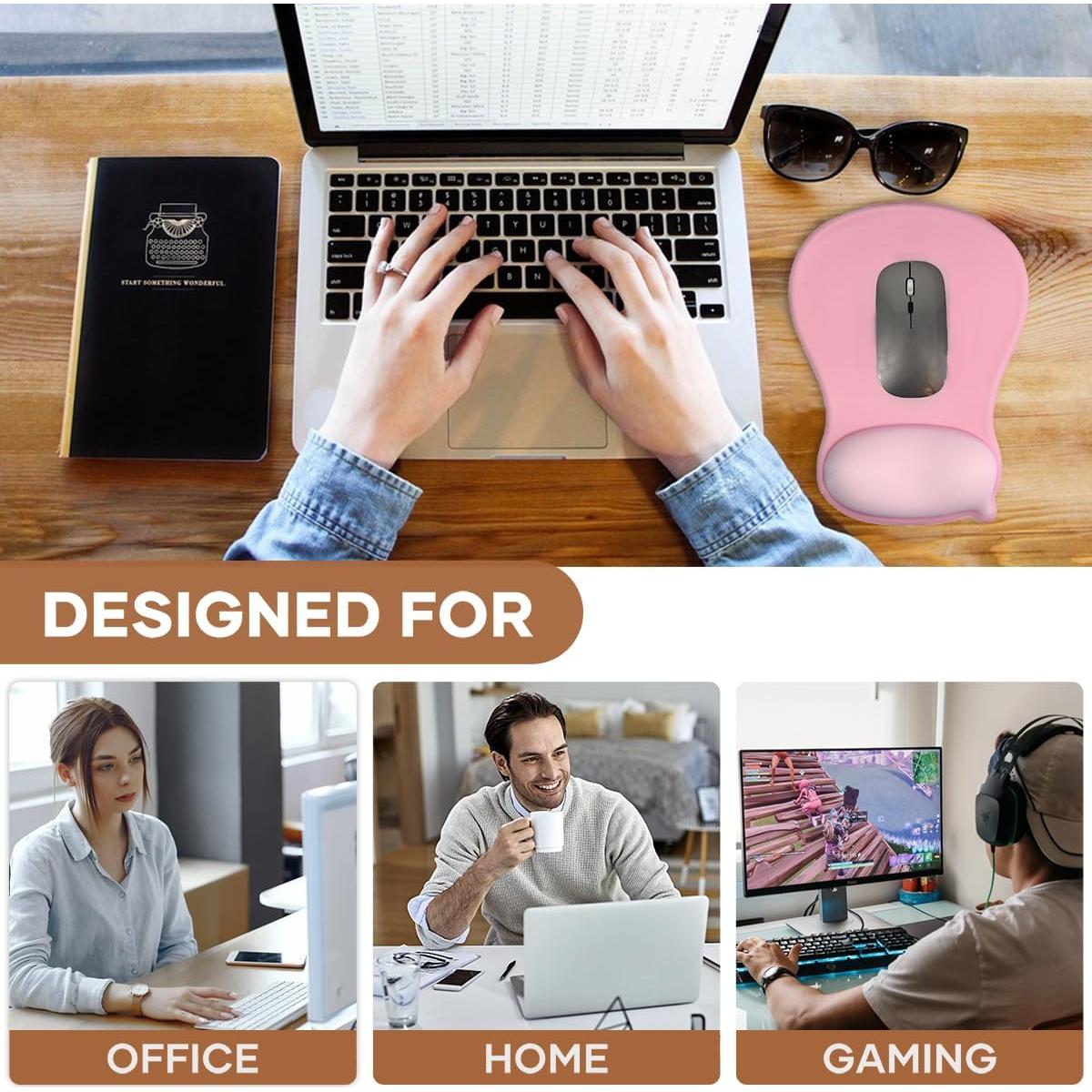 Almohadilla de Muñeca Ergonómica ABRONDA Rosa con Gel