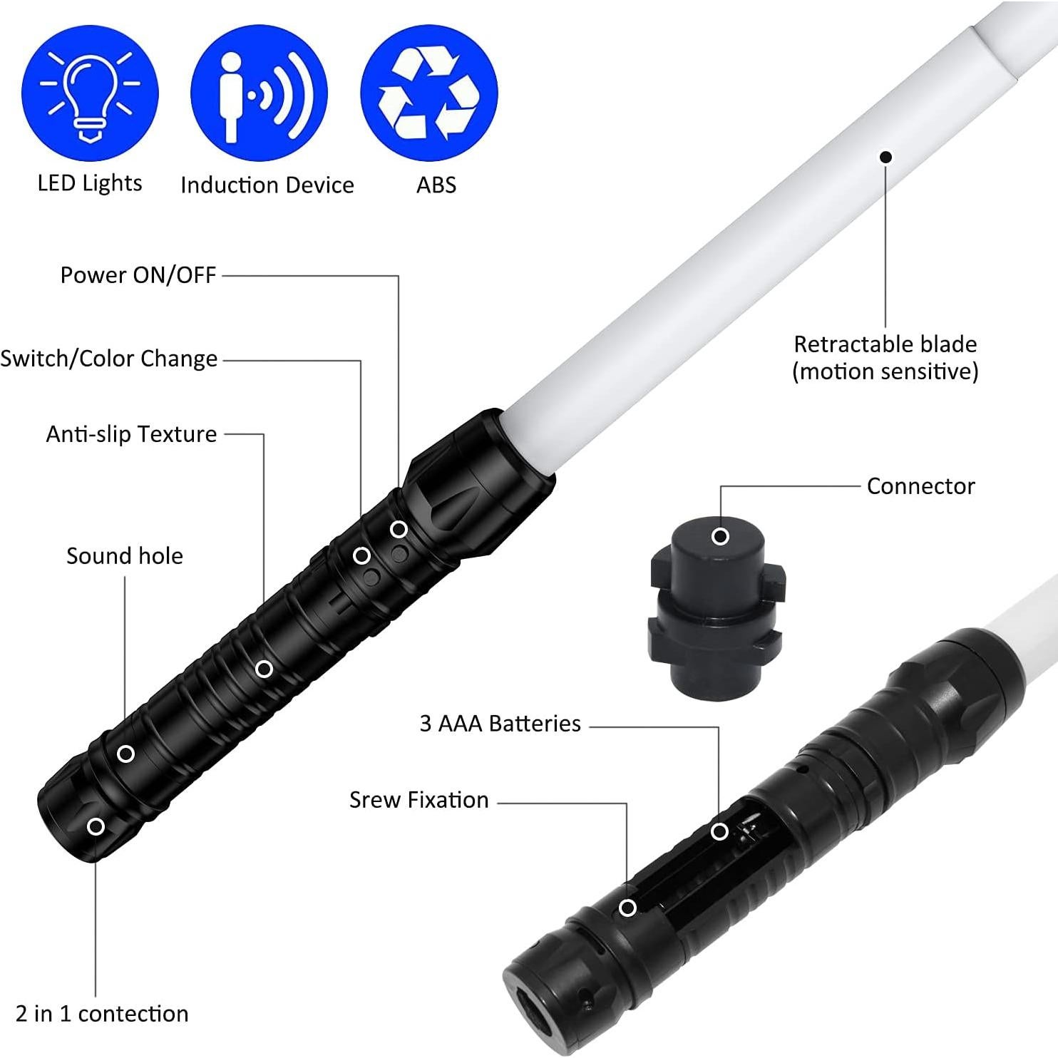 Sable de Luz Kenpora Telescópico con Sonido 80 cm