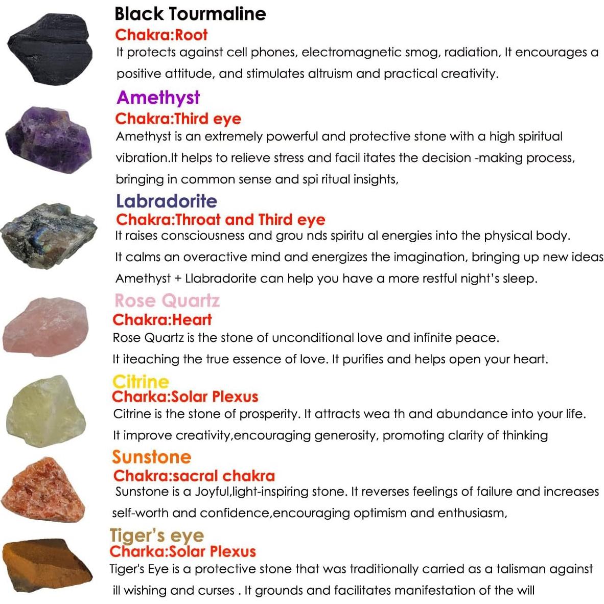 Juego de 7 Cristales de Energía Natural para Buena Fortuna