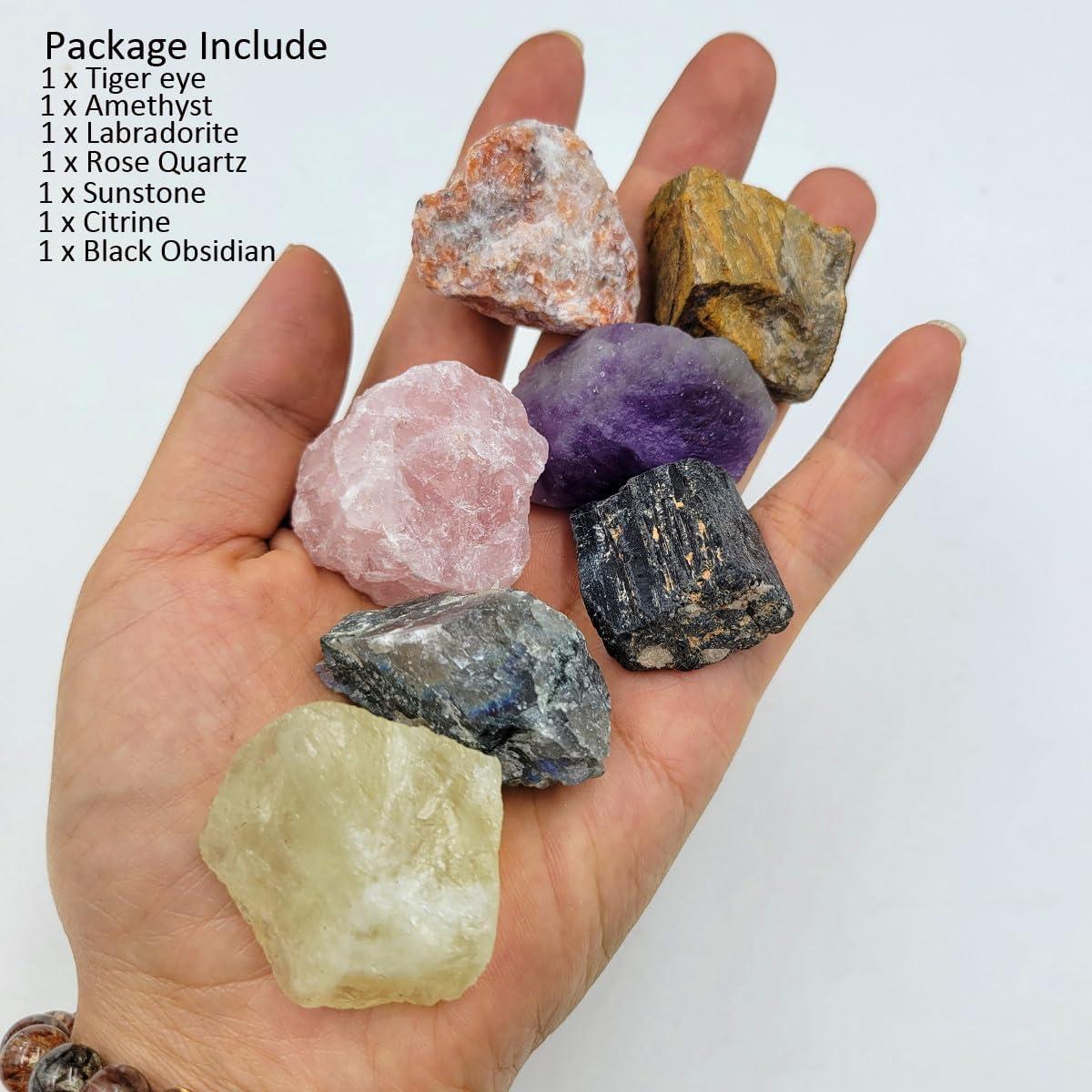 Juego de 7 Cristales de Energía Natural para Buena Fortuna